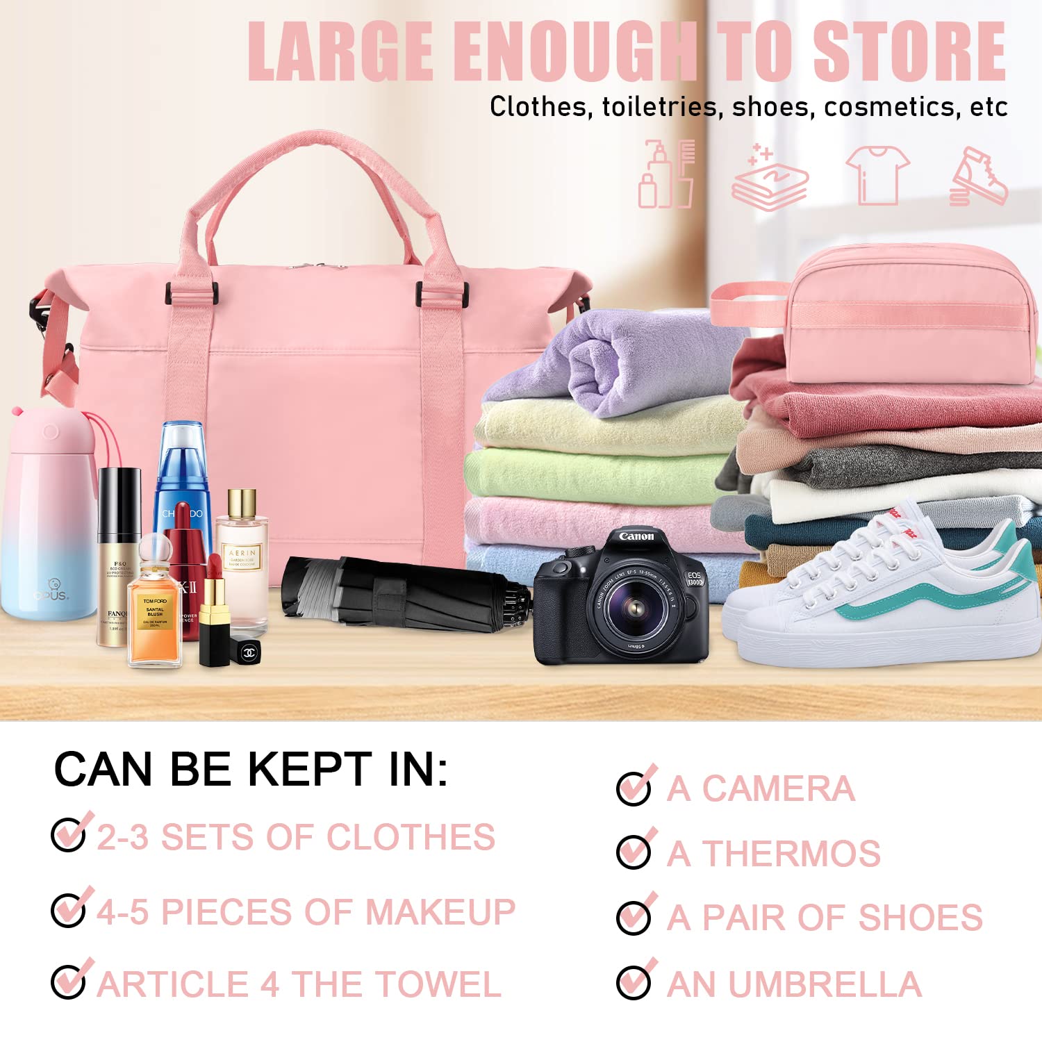 **Women's Weekender Bag - Large Sports Tote & Gym Bag, Perfect for Hospital Labor & Delivery, Overnight Travel, Workouts & Weekend Getaways**