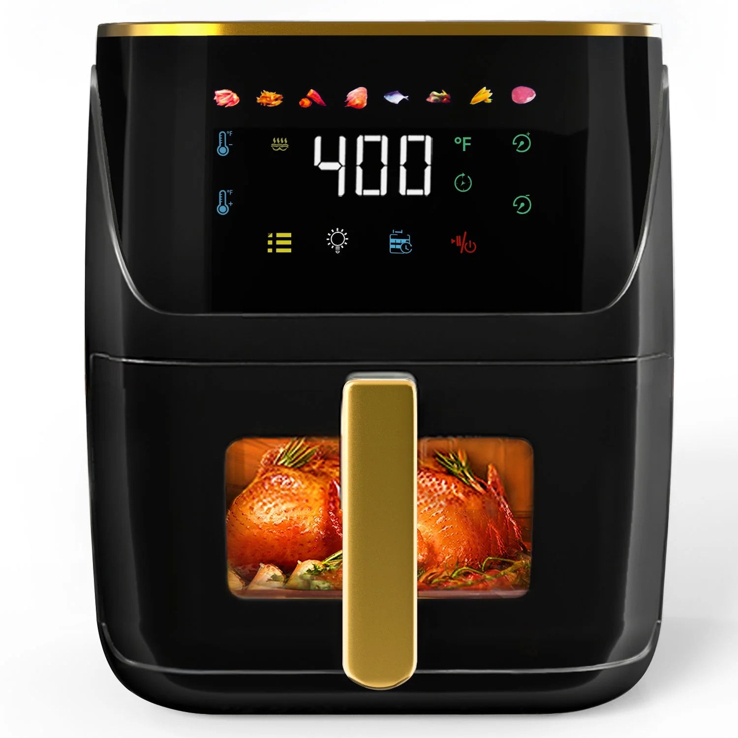 Bluebow 8.5 QT Large Air Fryer with Digital Touchscreen - Black | Healthy Oil-Free Cooking for Family Meals, Snacks & Fast Meals | Perfect for Roasting, Baking, Grilling & Reheating Food