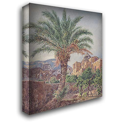 Rudolf von Alt The Cathedral of Capri 20x22 Gallery Wrapped Canvas Art Print - Italian Landscape Wall Decor for Living Room, Bedroom & Office