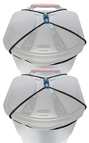 (2 Pack) Extra Large Doggy Dare Trash Can Lock - Secure 80-95 Gallon Trash Cans from Dogs, Raccoons & Opossums - Easy Bungee Cord Installation (Trash Can Not Included) - Perfect for Outdoor & Garage Use