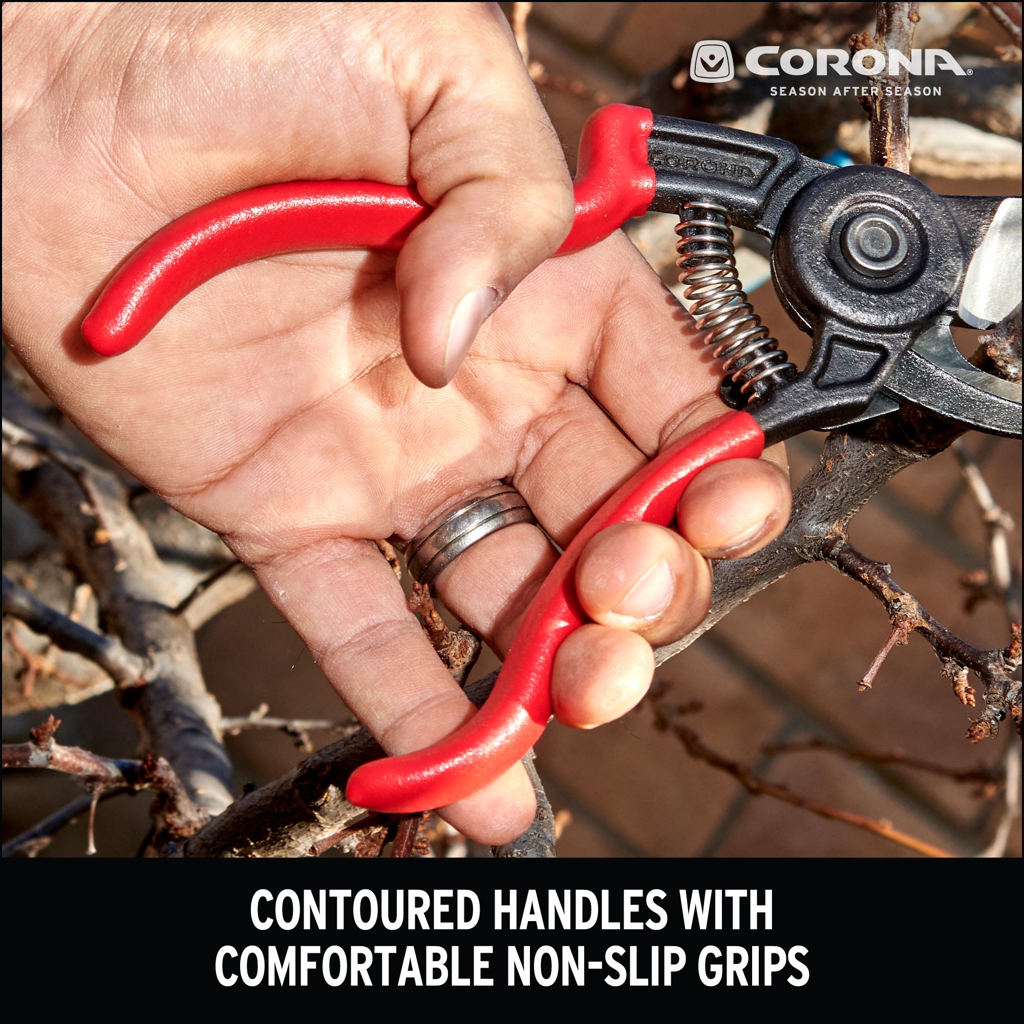 Corona Ergo Action Bypass Pruning Shears - Professional Garden Pruner for Trees, Shrubs & Plants - Comfort Grip Handles for Easy Trimming | Perfect for Landscaping, Gardening & Outdoor Maintenance