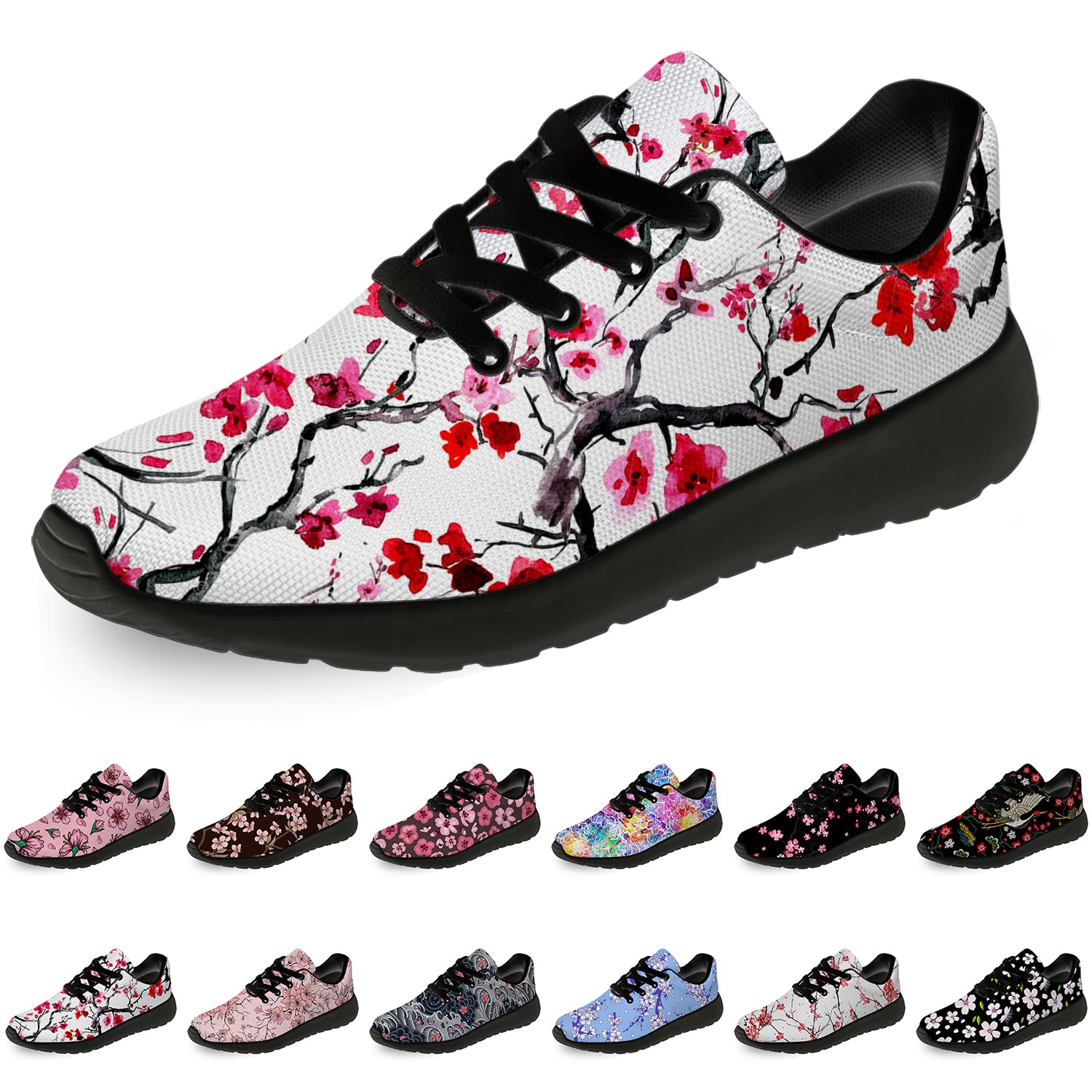 **Women's & Men's Cherry Blossom Running Sneakers - Lightweight Sports Walking Tennis Shoes with Floral Design - Perfect Gift for Her & Him - Ideal for Jogging, Gym Workouts & Casual Wear**
