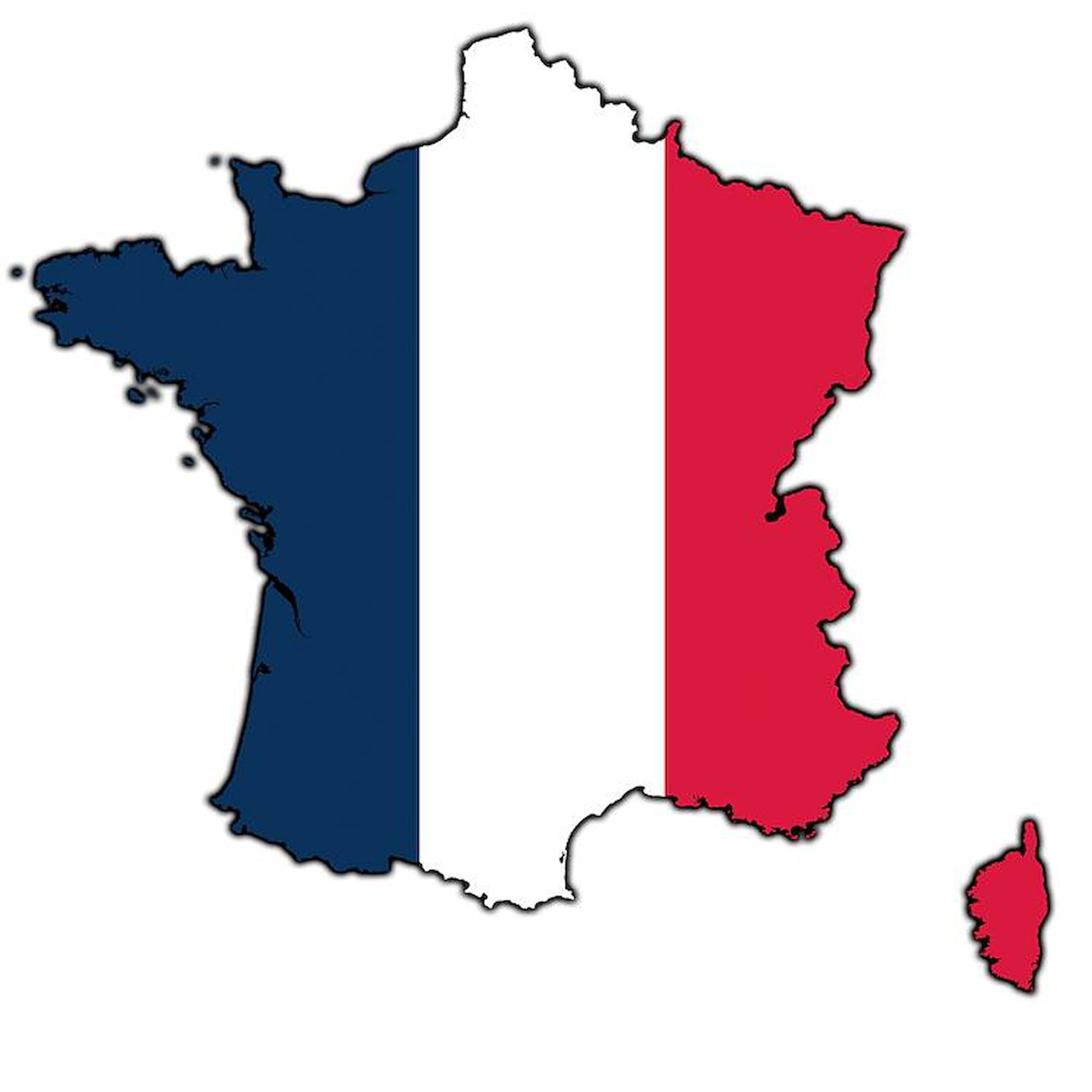 France Flag Map Square Car Magnet 3x3 Inch - Magnetic Bumper Sticker for Cars, Trucks & Metal Surfaces - Perfect for Travel Enthusiasts & French Pride Displays