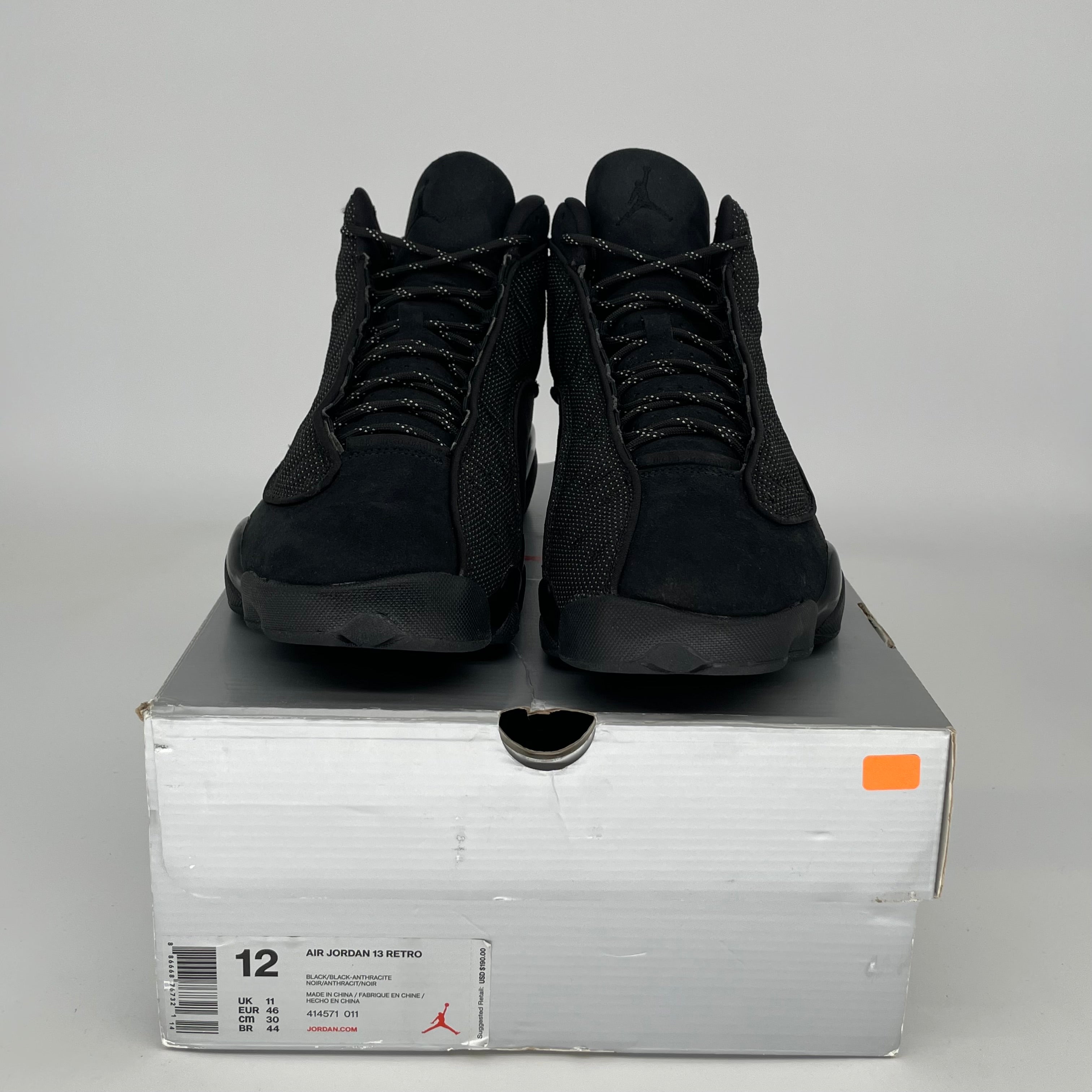 AIR JORDAN 13 Black Cat Men's Basketball Shoes Size 12 - 414571-011 | Retro Sneakers for Streetwear & Basketball Games
