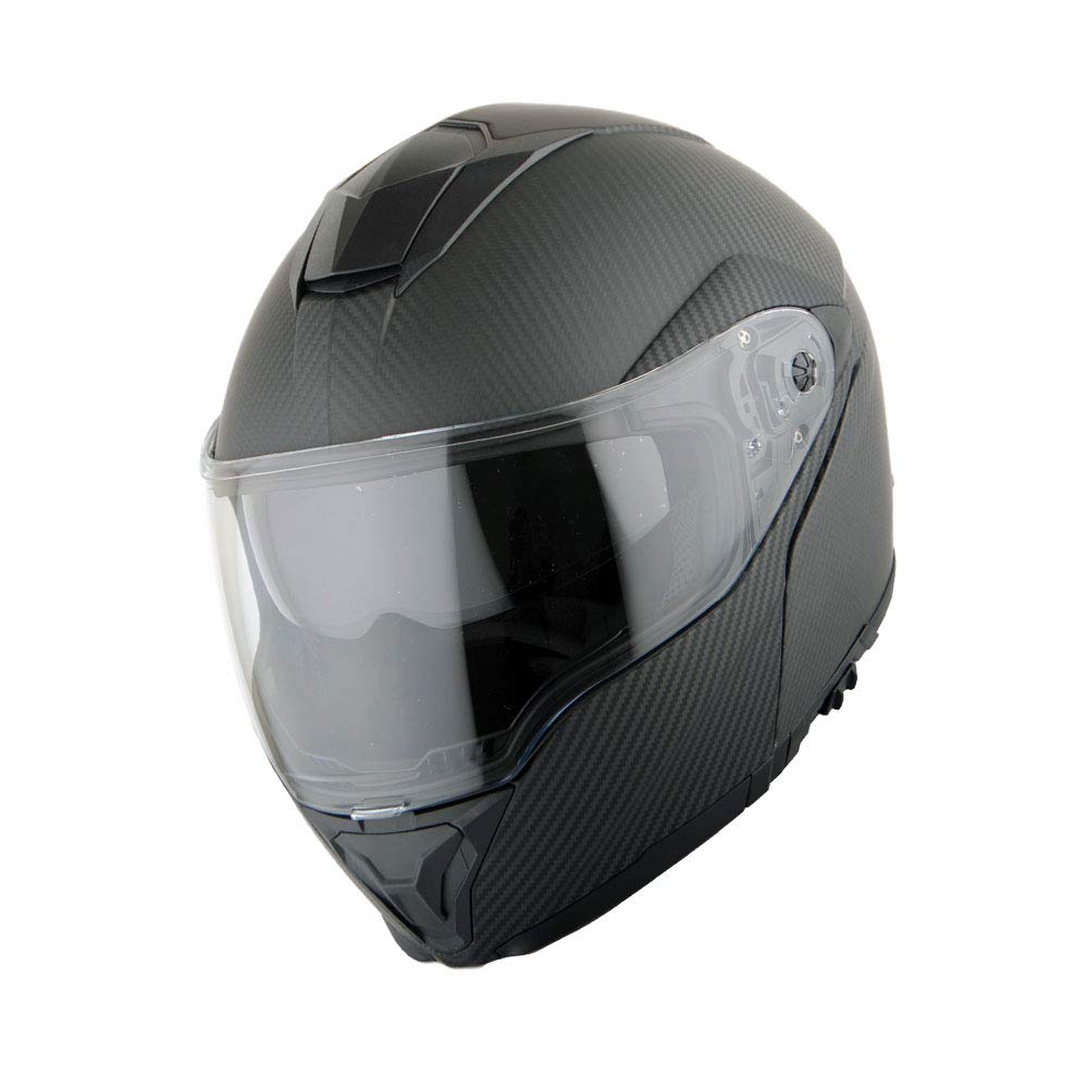 Martian Genuine Carbon Fiber Modular Motorcycle Helmet with Bluetooth Headset - Lightweight Flip-Up Full Face Design for Safe Riding | Perfect for Street Bikes, Touring & Commuting
