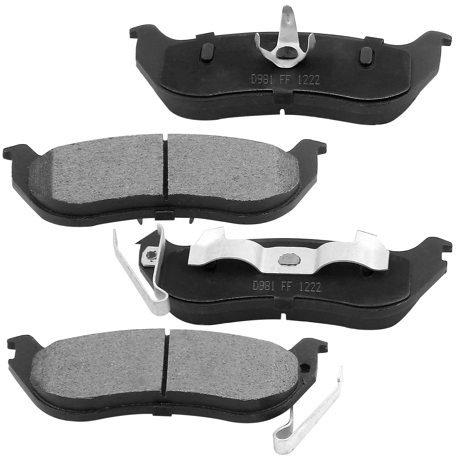 Premium Ceramic Brake Pads Set (4-Piece) with Hardware Kit for Jeep Liberty & Wrangler - Low Dust, High Performance Braking - Perfect for Off-Road Adventures & Daily Commutes