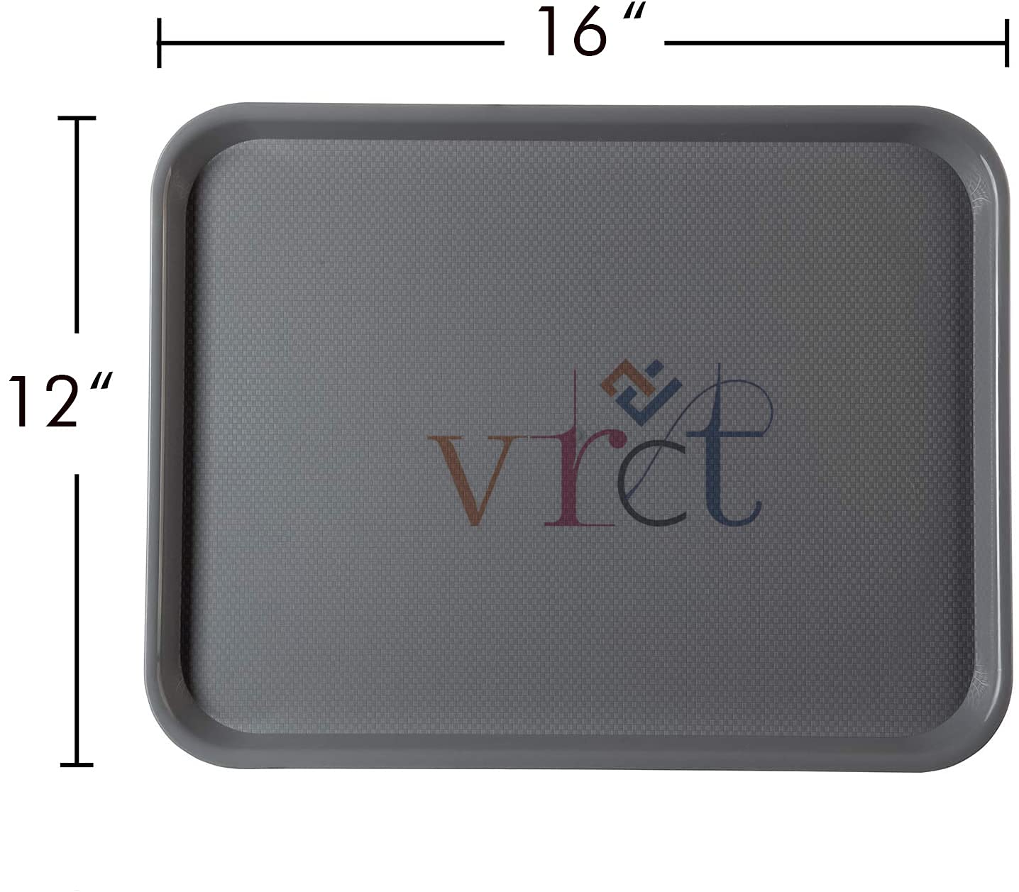 Black Plastic Serving Trays - 16 x 12 Inch Cafeteria Food Server - Durable Gray Serving Tray for Restaurants, Buffets & Catering (1 Piece) - Perfect for Food Service, Party Platters & Commercial Use
