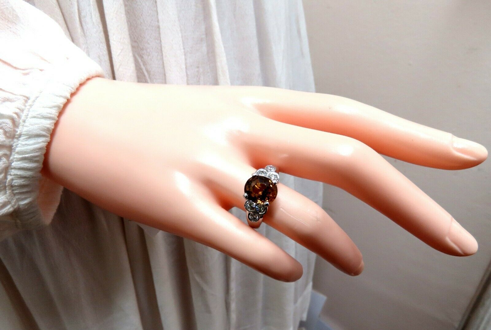 GIA Certified 4.75ct Natural No Heat Orange Brown Sapphire Diamond Ring in 14K Gold - Perfect for Engagement, Anniversary & Special Occasions