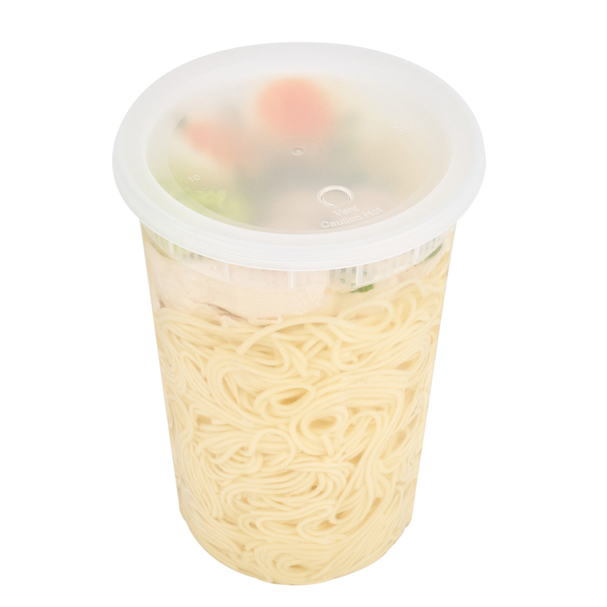 48 oz Round Clear Plastic Soup Containers with Lids - Microwave Safe, 5