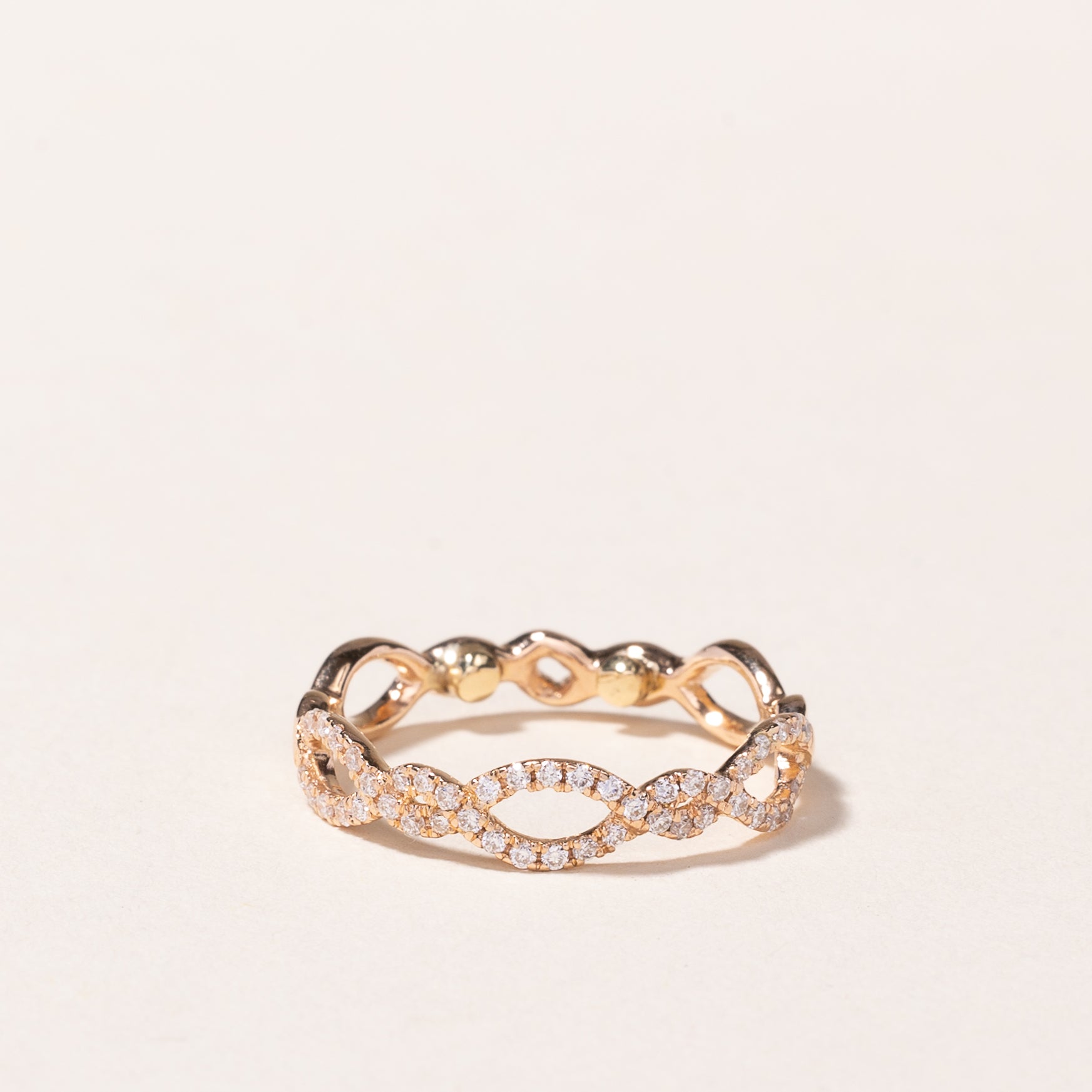 18K Rose Gold Wave Design Diamond Ring - 0.23ctw Natural Diamond Engagement Ring, Size 4 - Perfect for Wedding, Anniversary & Valentine's Day Gifts
