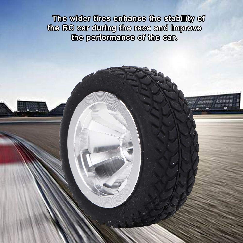 Upgraded RC Aluminum Tires 4PCS - Premium Replacement Wheels for WLtoys 1/28 K989-53 RC Car Model (Silver) - Perfect for Off-Road Racing & Drifting Performance