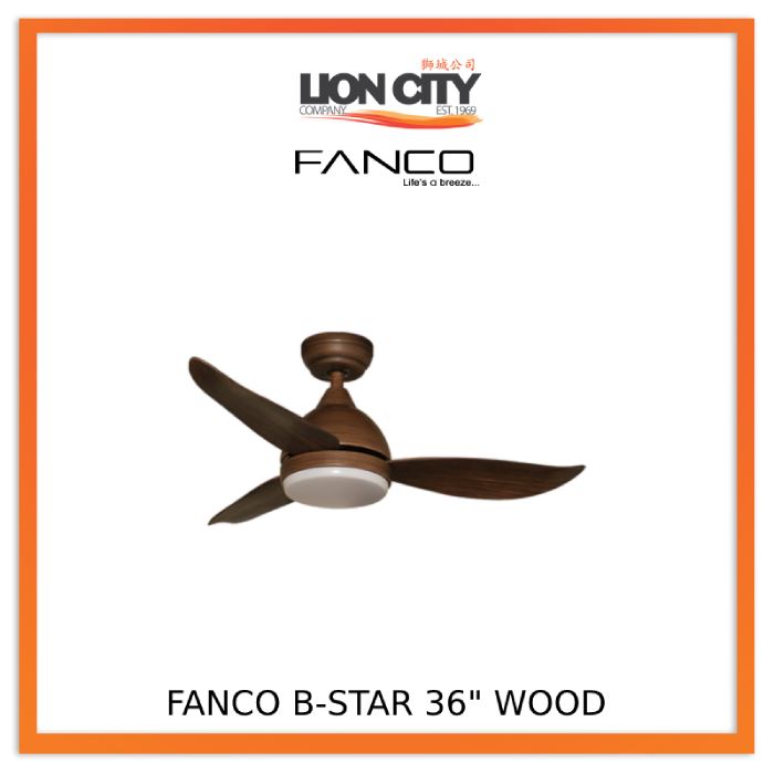 Fanco B Star 36/46/52 Inch 3 Blade DC Ceiling Fan with Remote Control - Energy Efficient Quiet Bedroom, Living Room, Office Cooling Fan