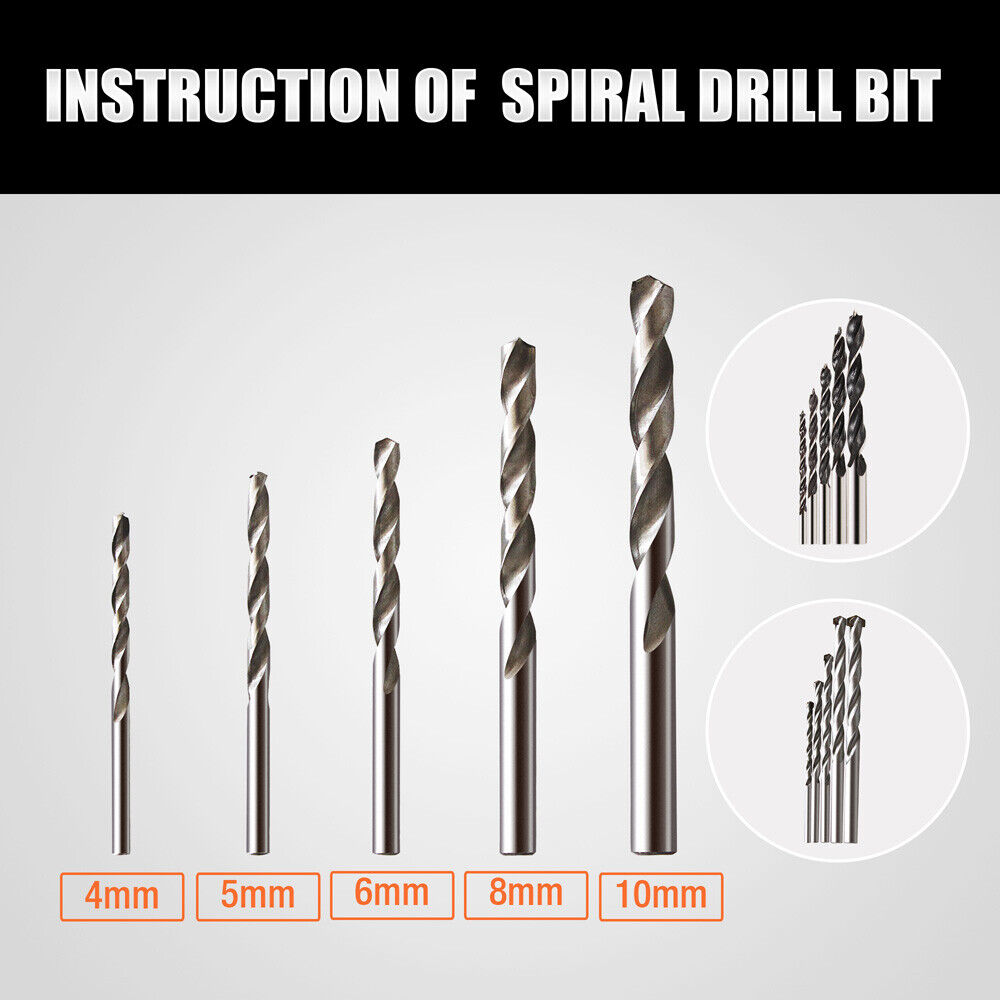 15-Piece HSS Drill Bit Set for Wood, Metal & Concrete - Titanium Coated Metric Drill Bits - Perfect for DIY Projects, Home Repairs & Professional Construction Work