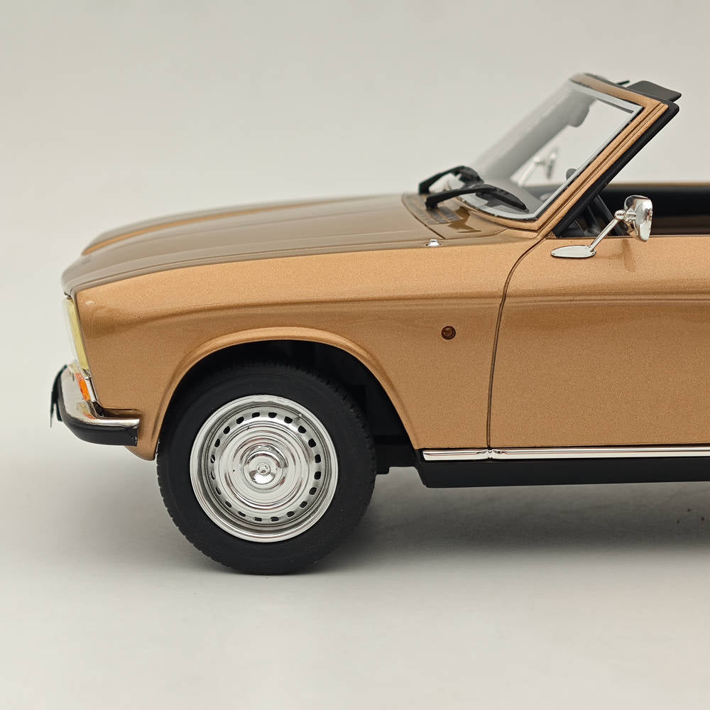 1:18 Scale Peugeot 304 Cabrio 1973 Gold Metallic Resin Model Car - Limited Edition Collectible for Car Enthusiasts & Display