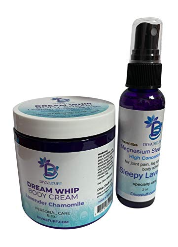 Diva Stuff Dream Whip Magnesium Body Cream - Hydrating & Relaxing Skin Care for Dry Skin, Muscle Relief & Stress Relief | Perfect for Post-Workout Recovery & Nighttime Relaxation