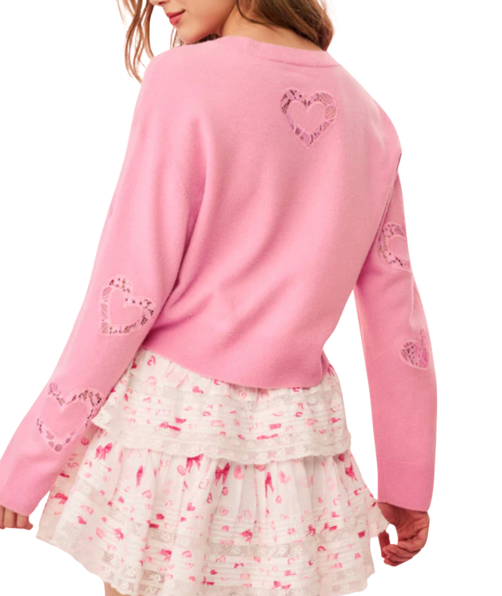 Love Shack Fancy Women's Parson Pullover Sweater - Soft Pink Knit Cardigan for Fall & Winter | Cozy Casual Wear, Office Outfits, Date Night Fashion