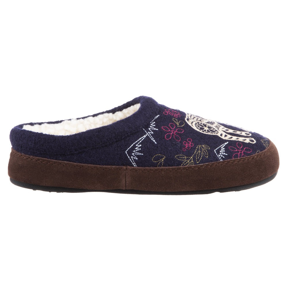 Women's Cozy Forest Mule Slippers with Non-Slip Indoor/Outdoor Sole - Soft House Shoes for Relaxing at Home, Quick Errands & Backyard Comfort