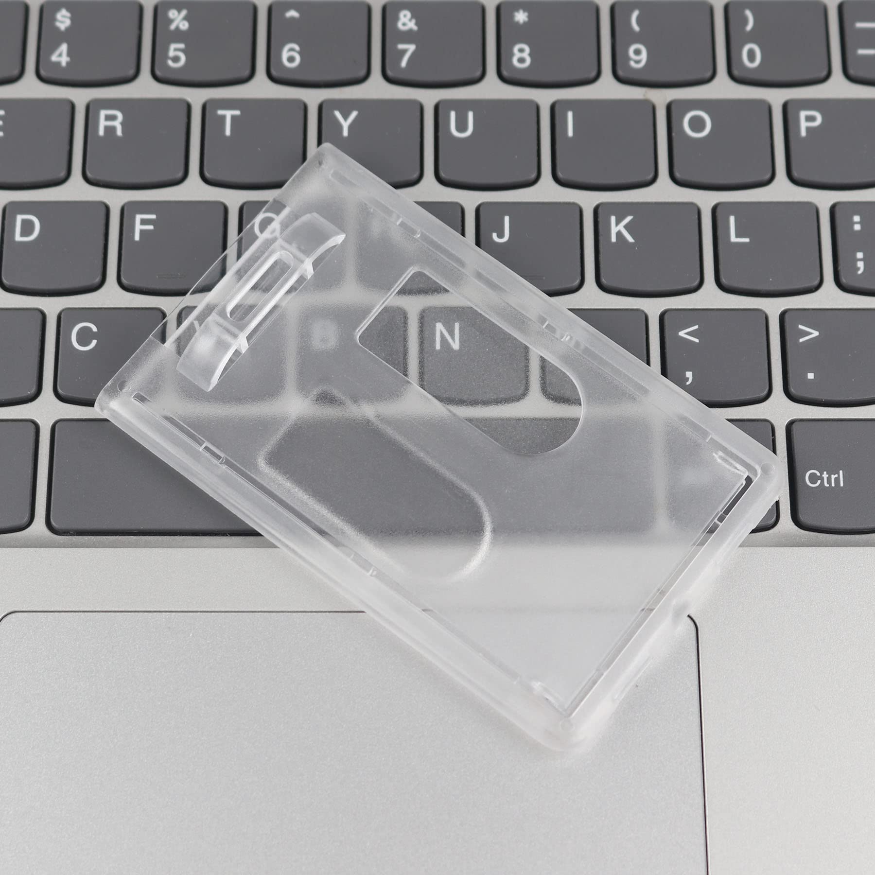 25 Pack Fallen One Name Badge Holders - Durable Hard Plastic ID Card Holders with Thumb Slots, 2 Card Capacity Vertical Design for Conventions, Workplaces & Events