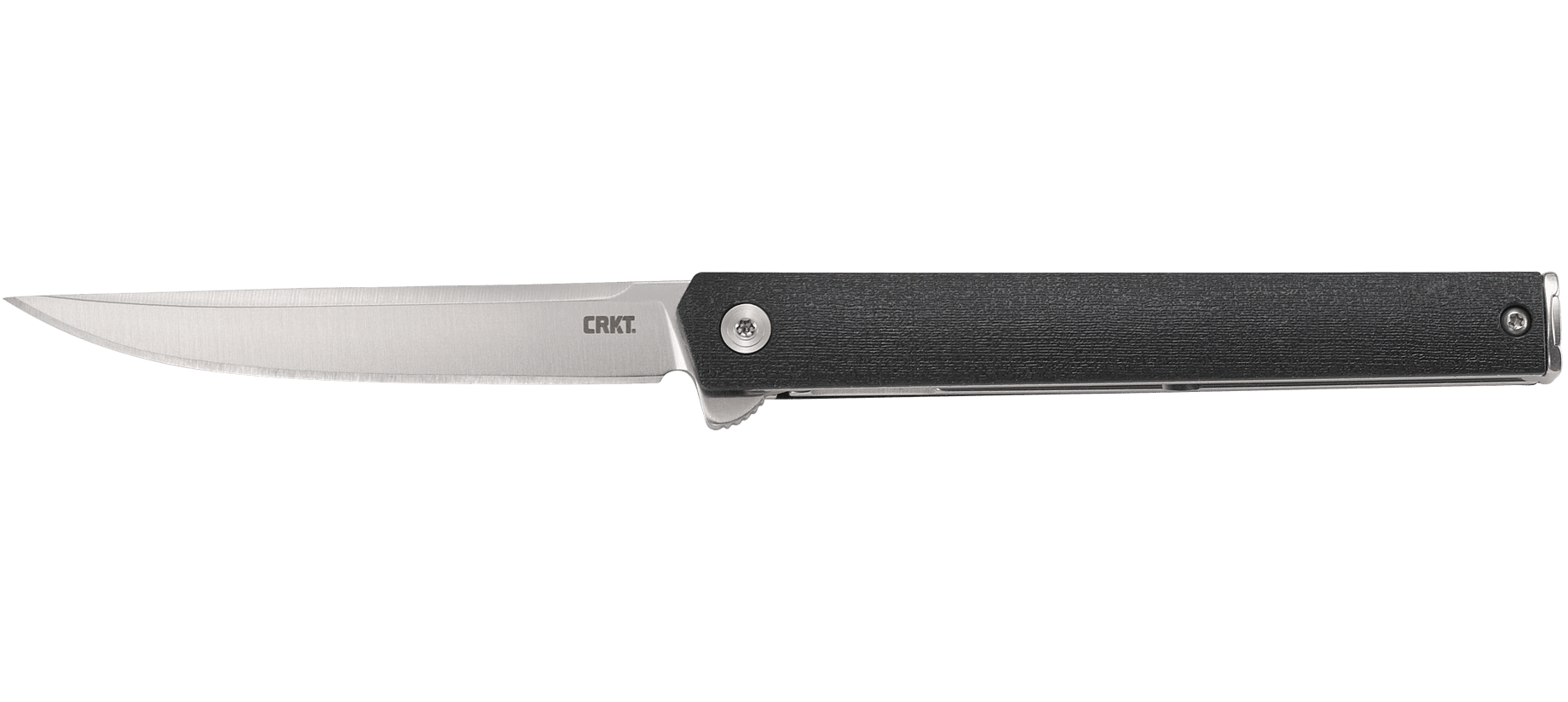 CRKT 7097 CEO Flipper Knife - Satin Blade & Black Glass-Reinforced Nylon Handle - EDC Pocket Knife for Everyday Carry, Outdoor Activities & Survival Gear