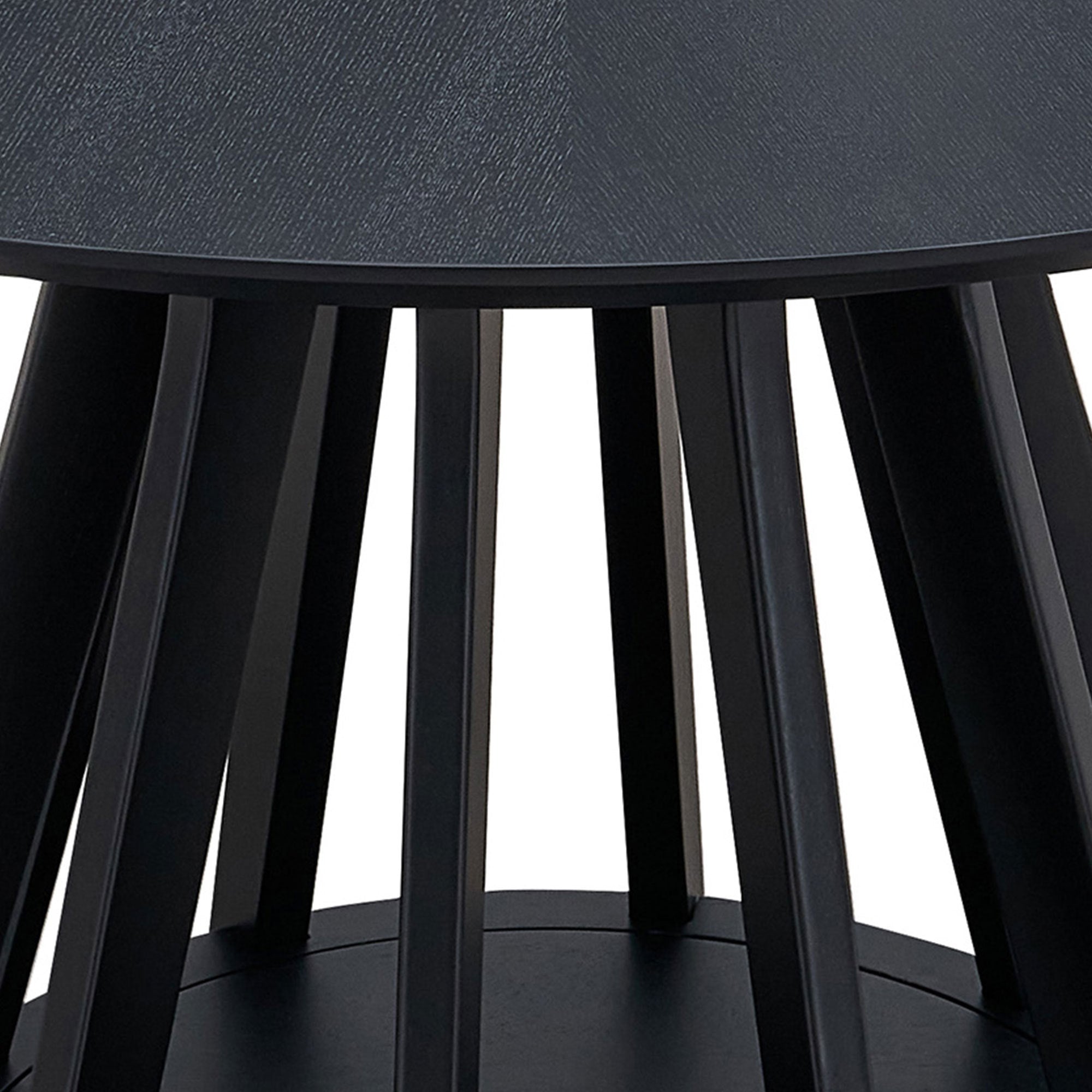 (1 Table + 4 Chairs) 5-Piece Modern Wooden Dining Table Set with Upholstered Chairs - Round Kitchen Table & Sturdy Black Legs for Living Room, Restaurant & Home Decor | Perfect for Family Dinners, Entertaining Guests & Small Space Dining