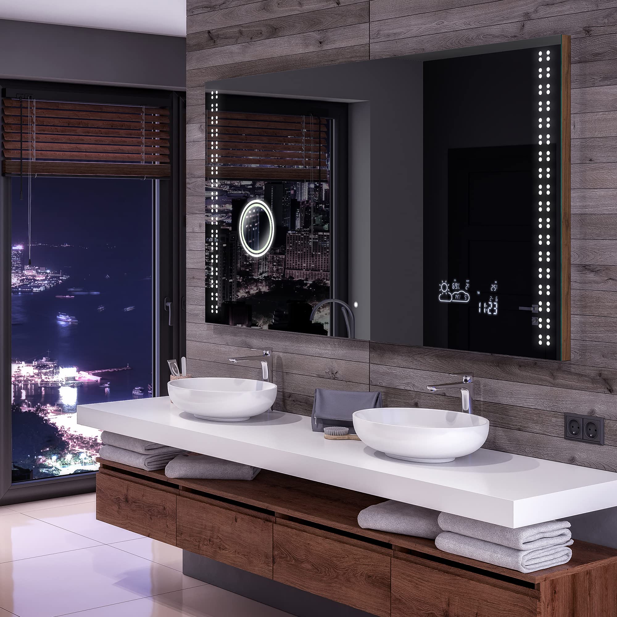 ARTFORMA 78 x 35 Inch LED Bathroom Mirror with Lights - Anti-Fog Illuminated Vanity Mirror | Wall Mounted Adjustable Makeup Mirror | Customizable Lighting for Modern Bathrooms & Dressing Areas