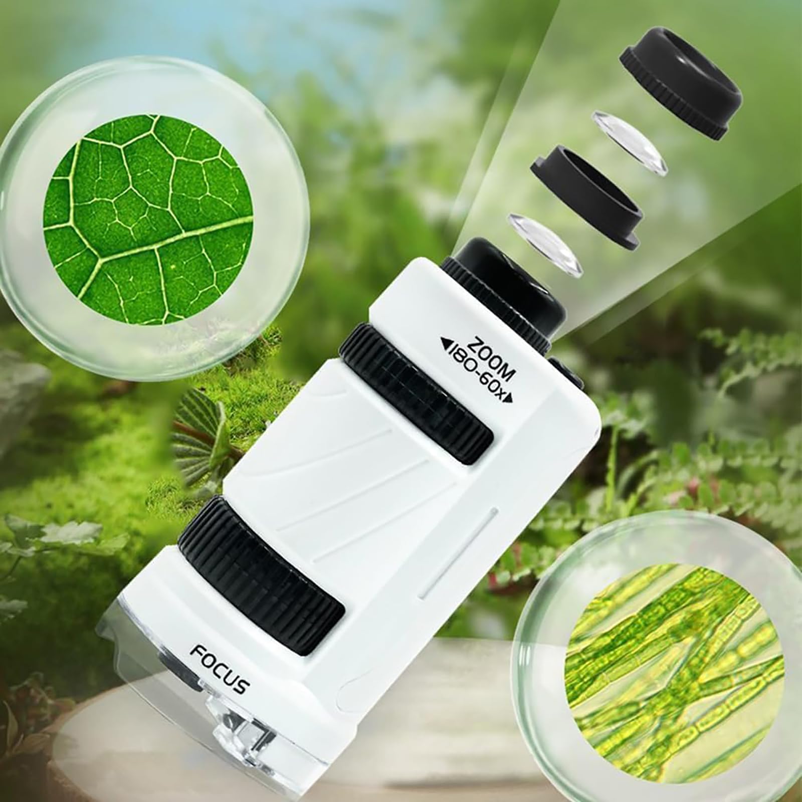 Your Little Scientist Microscope - Original Portable Kids Microscope for Science Exploration, STEM Learning & Outdoor Adventures (Green) - Perfect for Classroom, Home & Nature Discovery