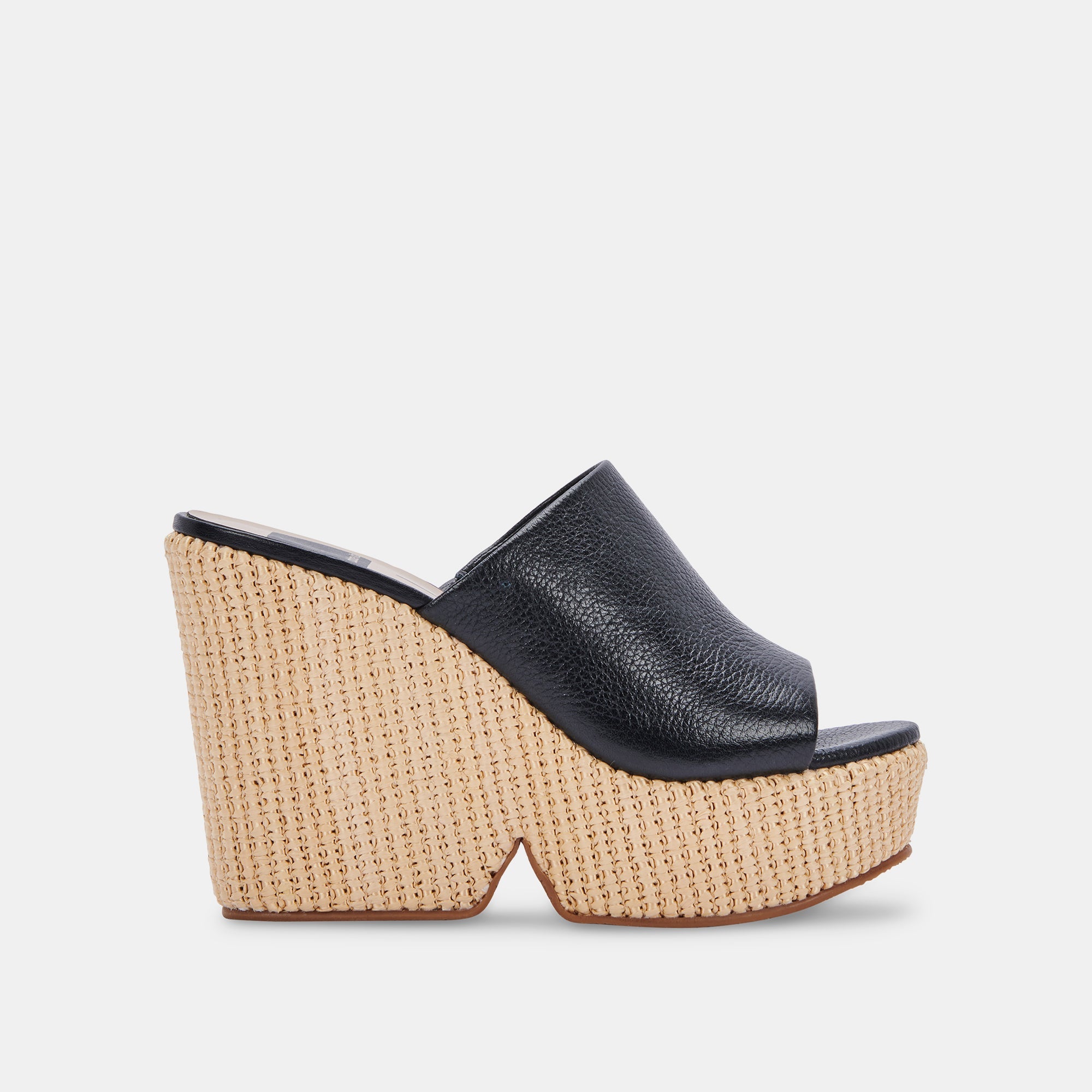GILMA Women's Black Leather Wedge Sandals - Comfortable & Stylish Shoes for Casual Outings, Summer Vacations & Beach Wear