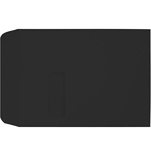 Premium 9 x 12 Open End Window Envelopes - 80lb Text Weight - Peel & Press Seal - Midnight Black (Pack of 500) - Ideal for Business Mailings, Invoices & Wedding Invitations