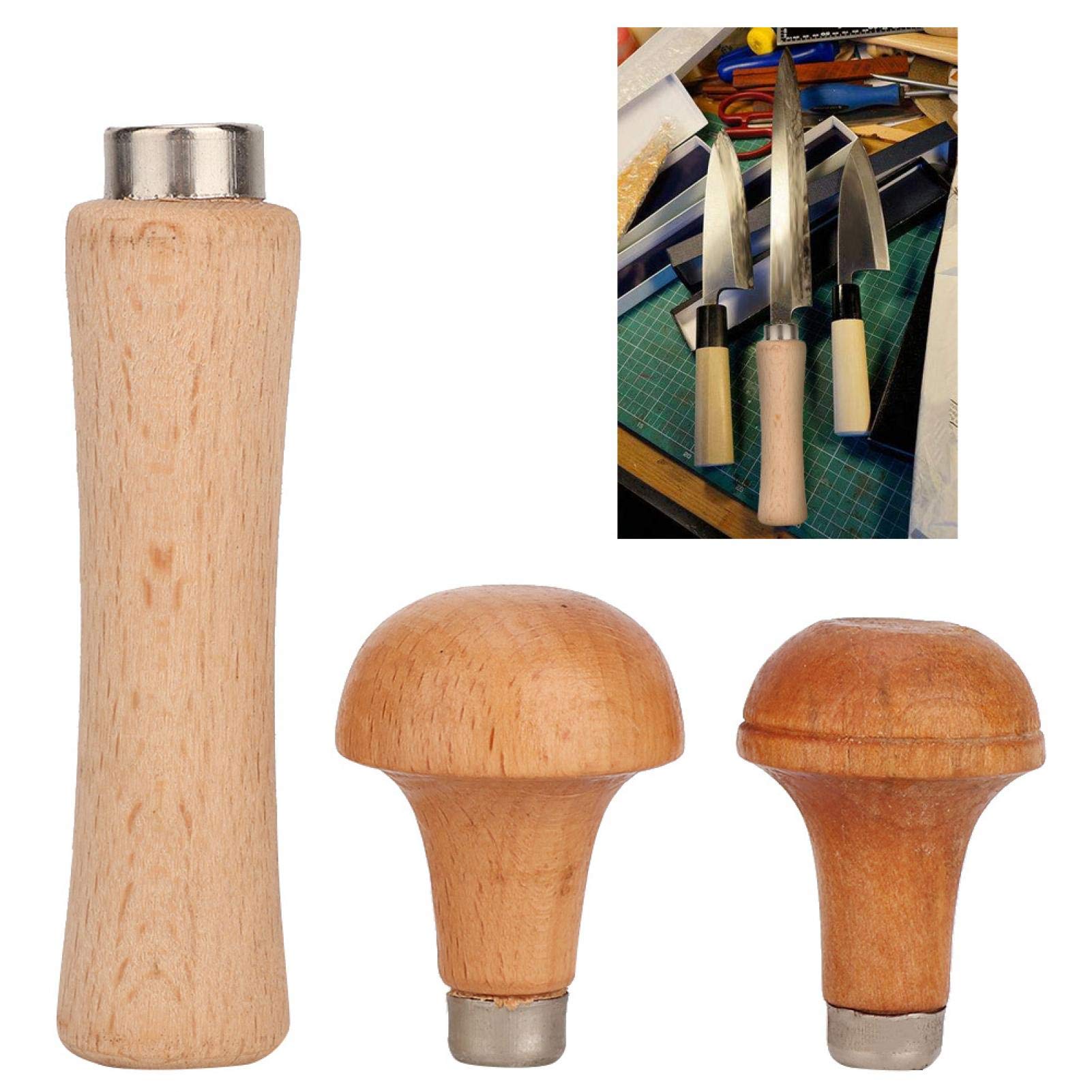 3-Piece Ergonomic Wooden File Handle Set - Durable DIY Screwdriver & Hand Drill Handle for Metal Files - Perfect for Woodworking, Metalworking & DIY Projects
