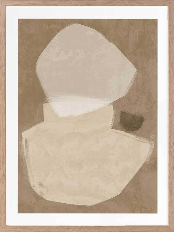Balanced Brown Framed Art Print - Modern Wall Decor for Living Room, Bedroom & Office - Perfect Home Decoration Gift