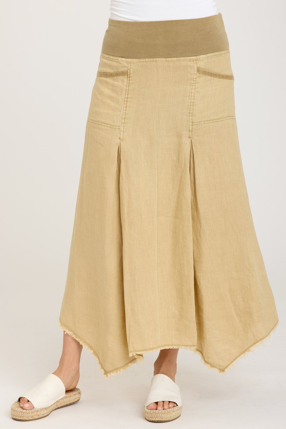Linwood Sands Pigment Triste Skirt - Stylish and Comfortable Women's Midi Skirt for Casual Wear, Office, and Summer Outfits