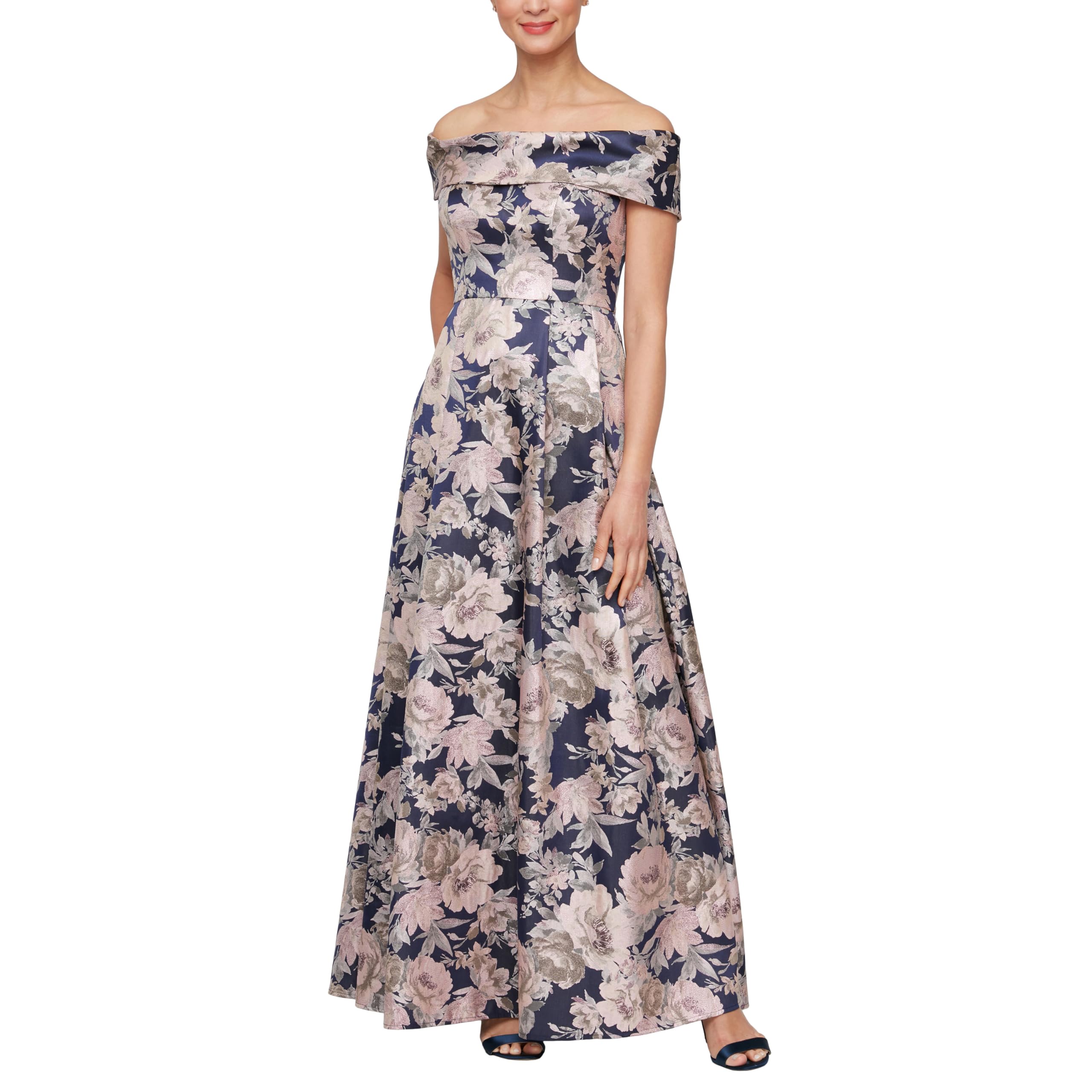Alex Evenings Women's Elegant Long Ballgown - Mother of The Bride Dress with Hidden Pockets | Perfect for Weddings, Galas & Formal Events