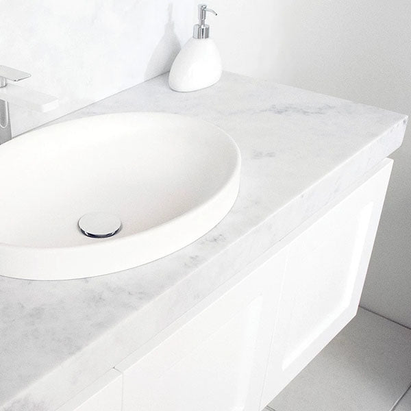 ADP London Vanity - Modern Bathroom Vanity Set with Sink & Mirror, White Gloss Finish | Perfect for Small Bathrooms, Powder Rooms & Guest Suites
