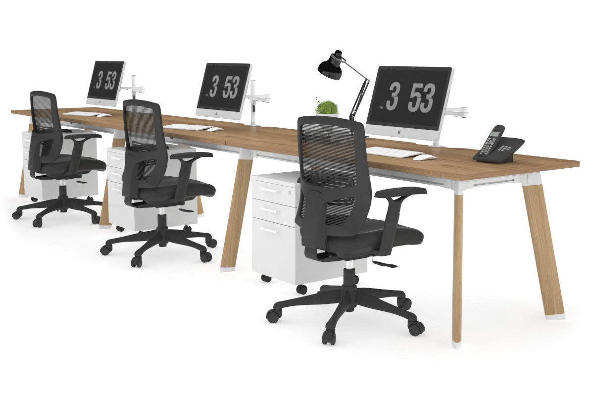 Switch 3-Person Office Workstation Desk - 1800L x 800W with Cable Management | Ideal for Collaborative Workspaces & Open Office Environments