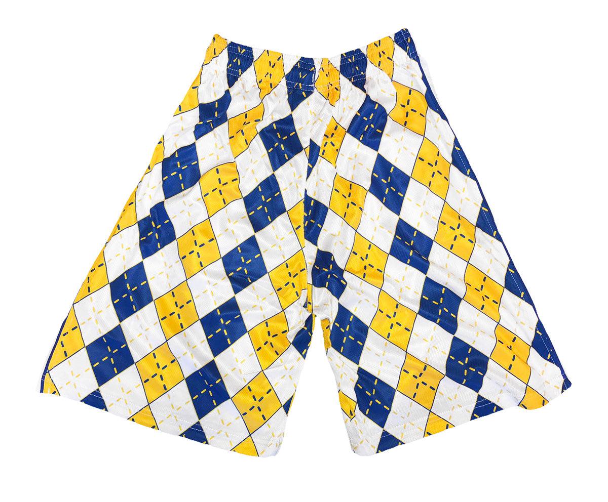 Boys Blue & Gold Argyle Knit Shorts - Stylish & Comfortable Casual Wear for School, Sports & Playtime