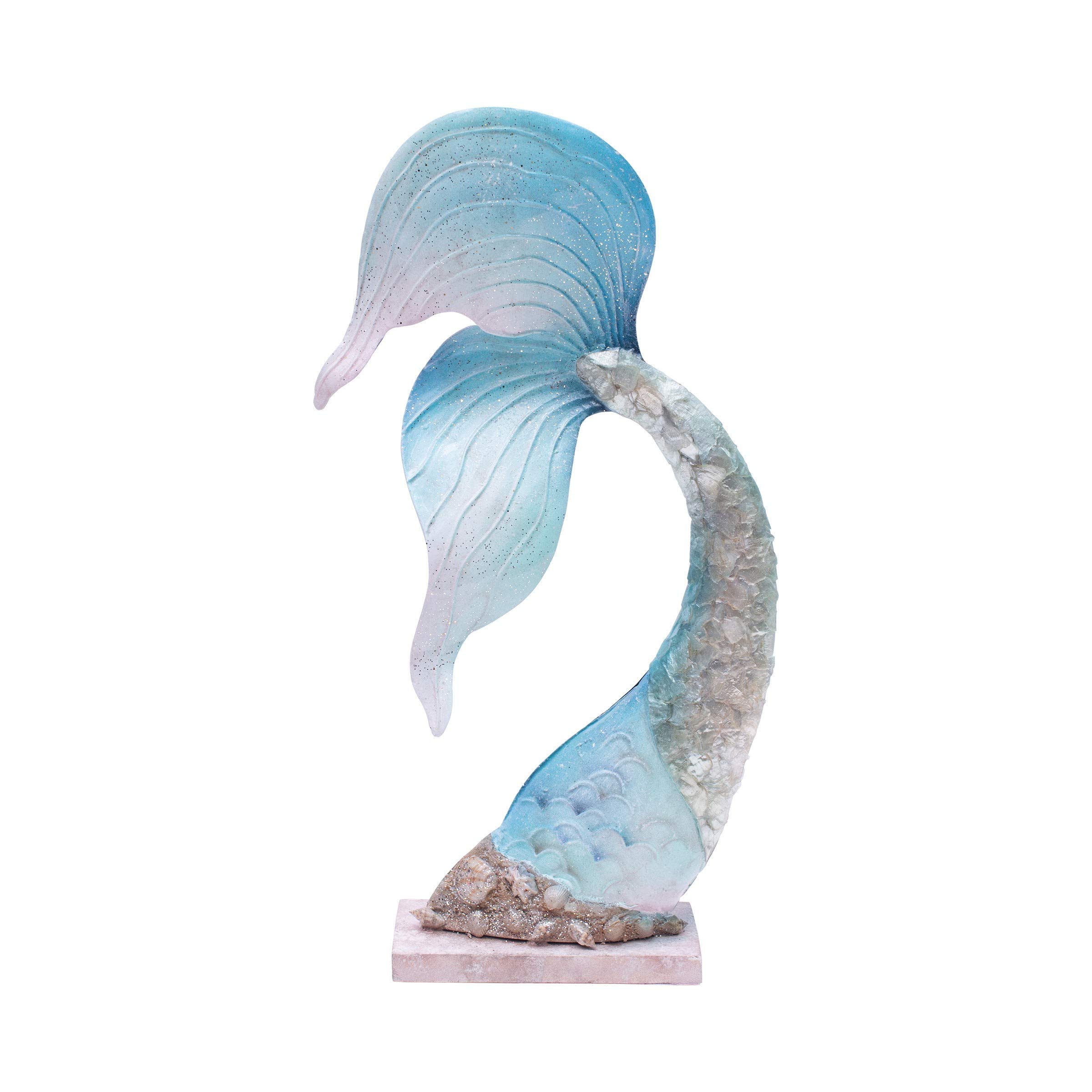 Gallerie II Shimmery Mermaid Tail Figurine - Blue Ocean Decor for Home, Bedroom, or Party Theme Decoration