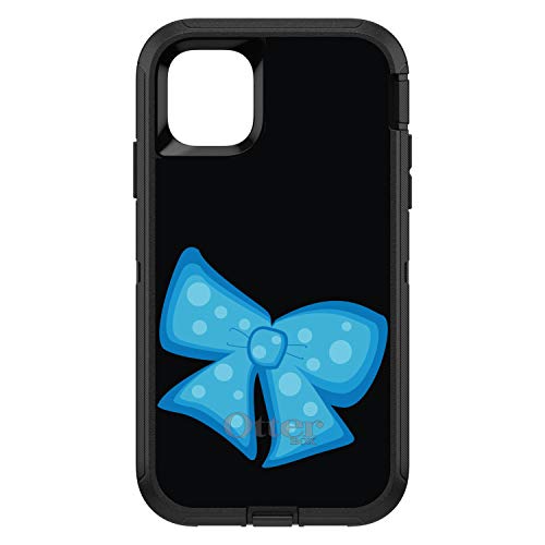 Light Blue Black Bow Ribbon On Black Case