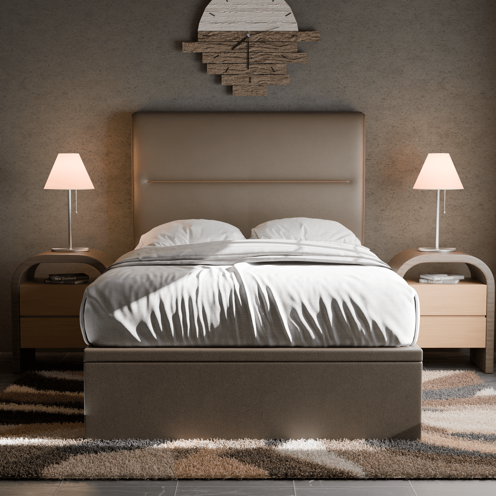 Emilia Faux Leather Upholstered Storage Bed Frame with Underbed Drawers - Queen Size Platform Bed with Headboard for Modern Bedroom, Guest Room or Small Space