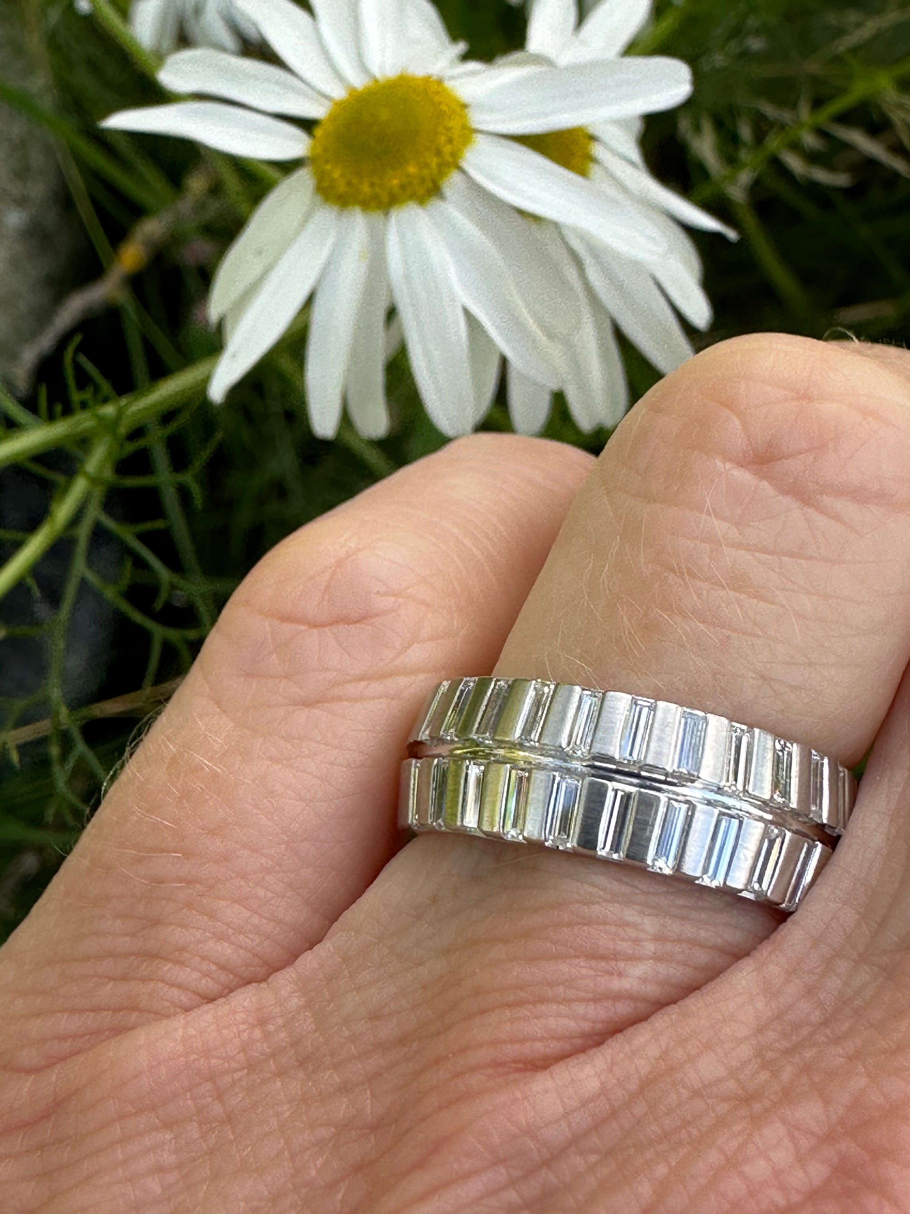 18ct White Gold Baguette Diamond Ring by Furrer Jacot - 0.78ct TWVS, Elegant Wedding Band, Anniversary Gift, Engagement Jewelry for Women