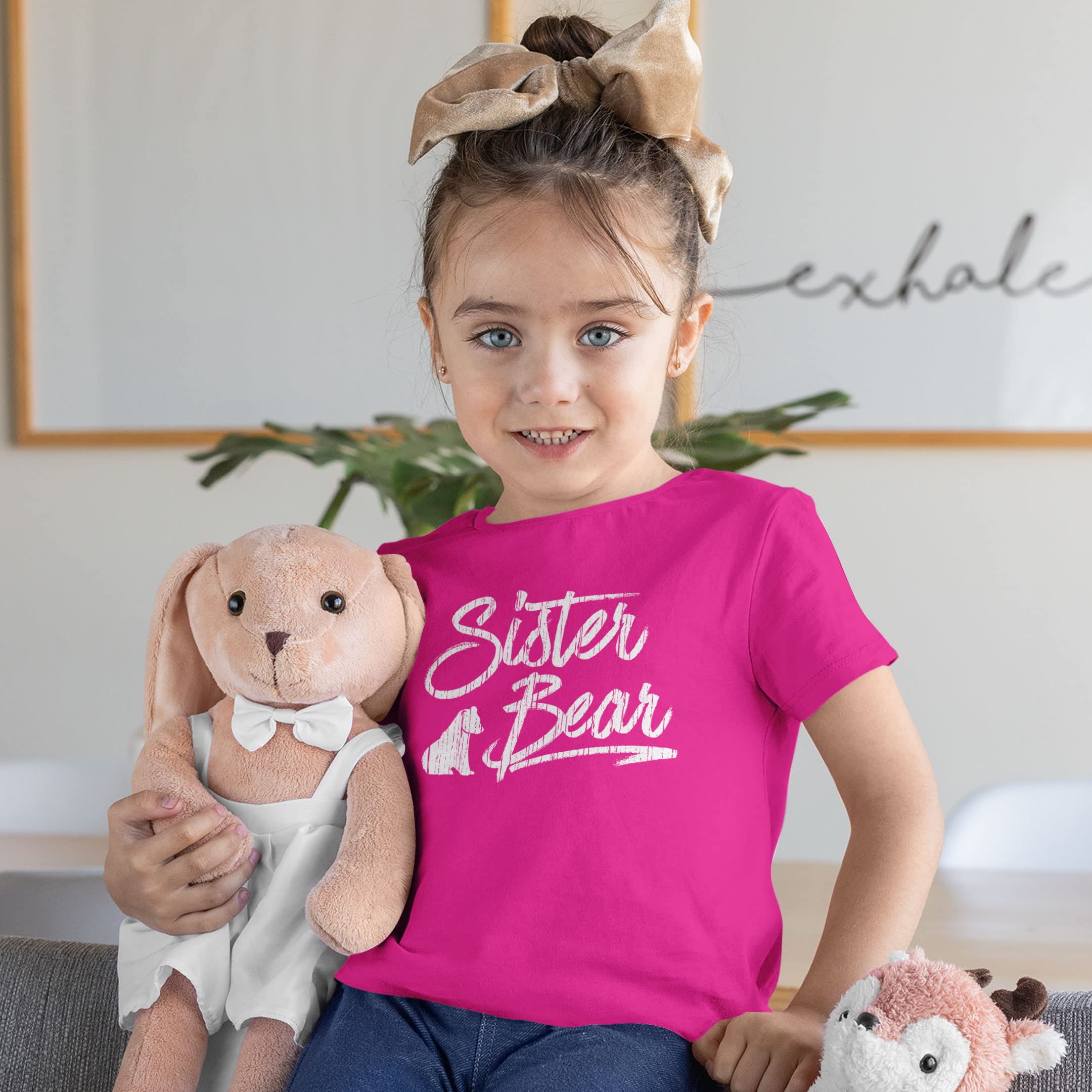 Texas Tees Big Sister Bear Shirt for Youth - Cute Graphic T-Shirt for Girls Age 10-12 (Medium) - Perfect for Sibling Matching Outfits & Family Events
