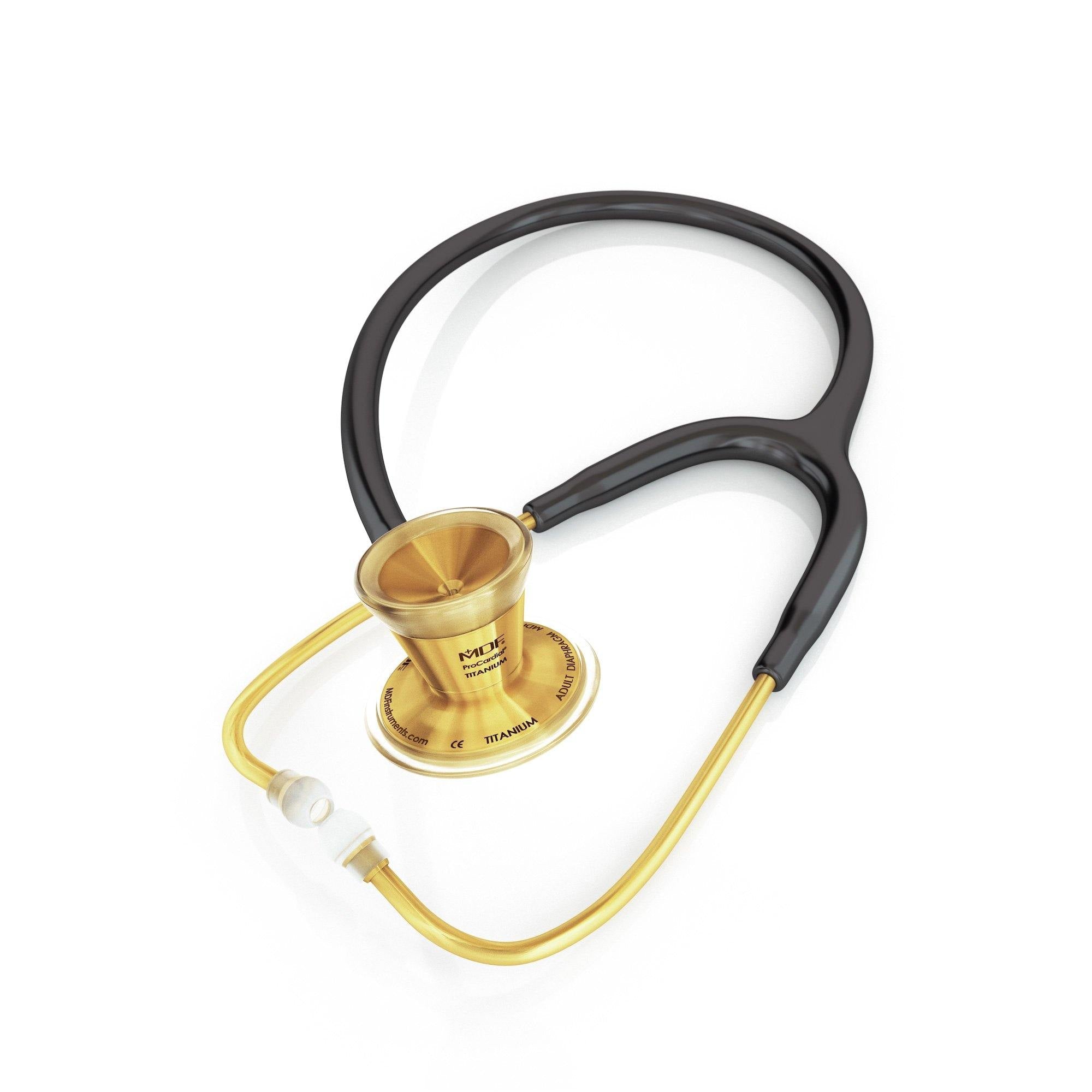 ProCardial® Titanium Cardiology Stethoscope - Black/Gold Finish | Premium Medical Stethoscope for Doctors, Nurses & Healthcare Professionals | Ideal for Cardiac Exams, Patient Monitoring & Clinical Use