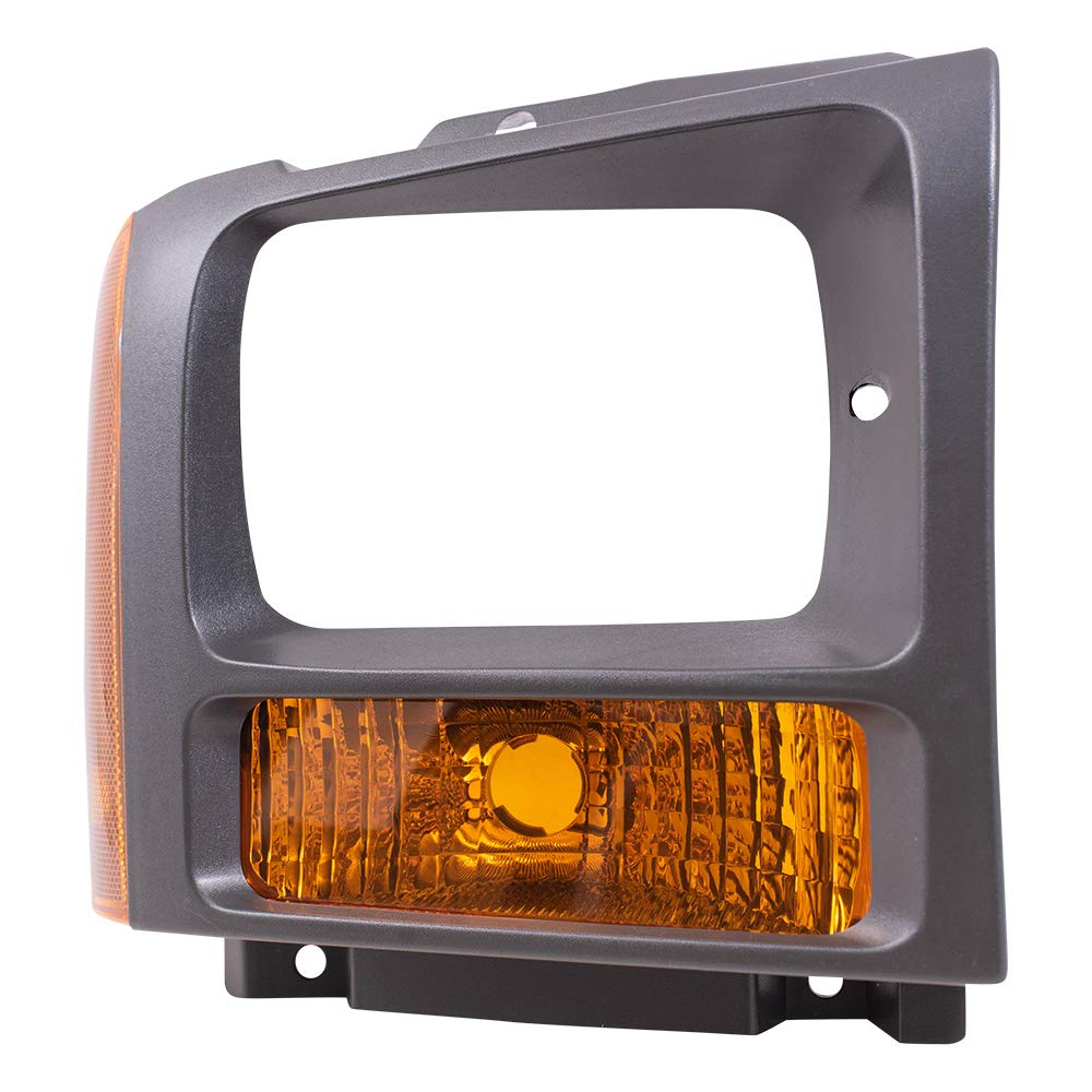 2005-2007 Ford F250 F350 F450 Super Duty Black Front Marker Lights - Replacement Driver & Passenger Side Park Signal Lamps with Black Bezels | Perfect for Off-Roading, Night Driving & Truck Customization