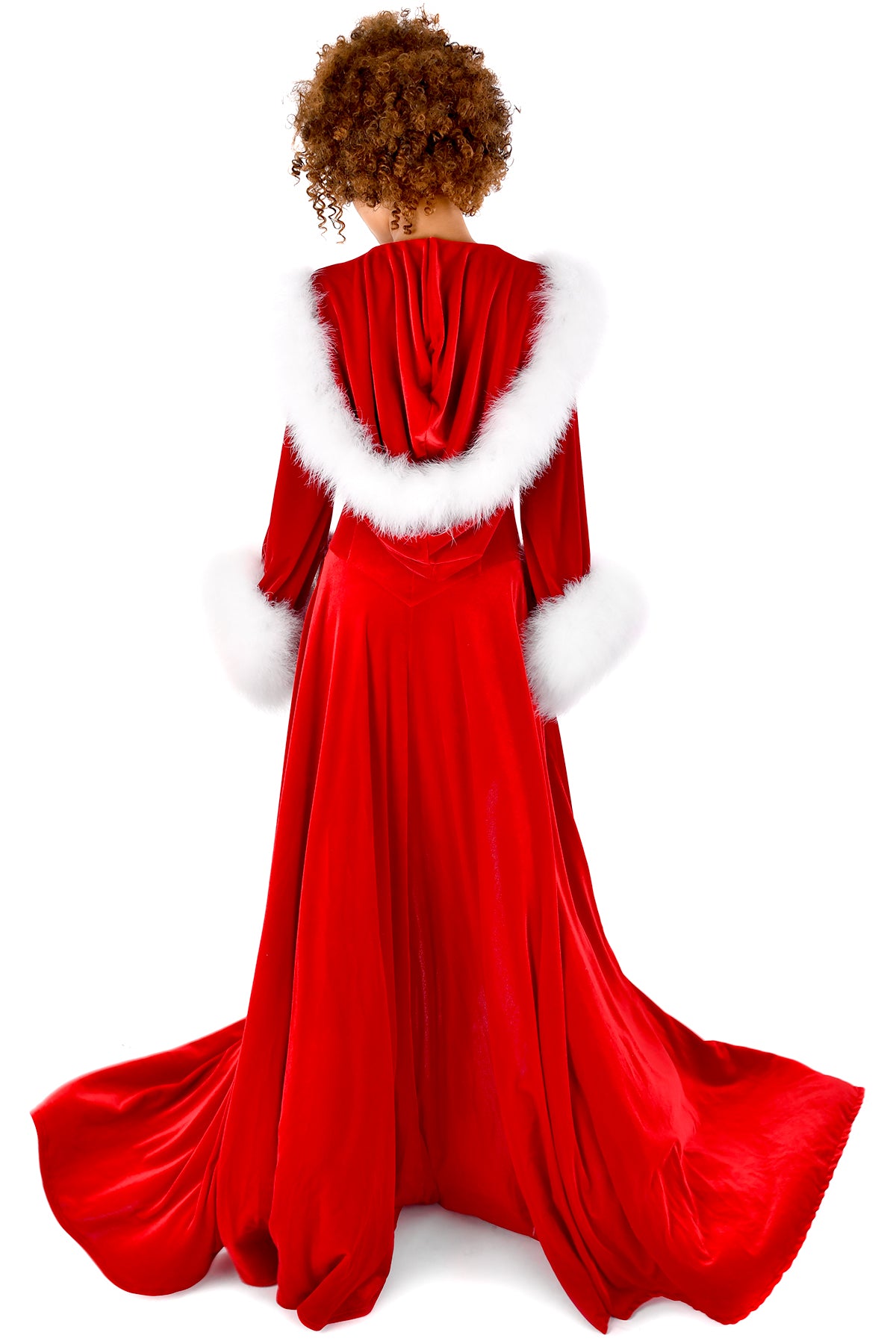 Cozy Holiday Magic Long Hooded Robe for Women - Soft Fleece Bathrobe with Pockets - Perfect for Christmas Gifts, Winter Lounging & Spa Days
