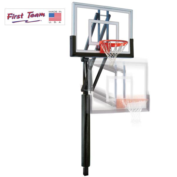 First Team PowerHouse 560 Adjustable In-Ground Basketball Hoop System - Professional Grade Backboard for Driveway, Gym & Outdoor Play