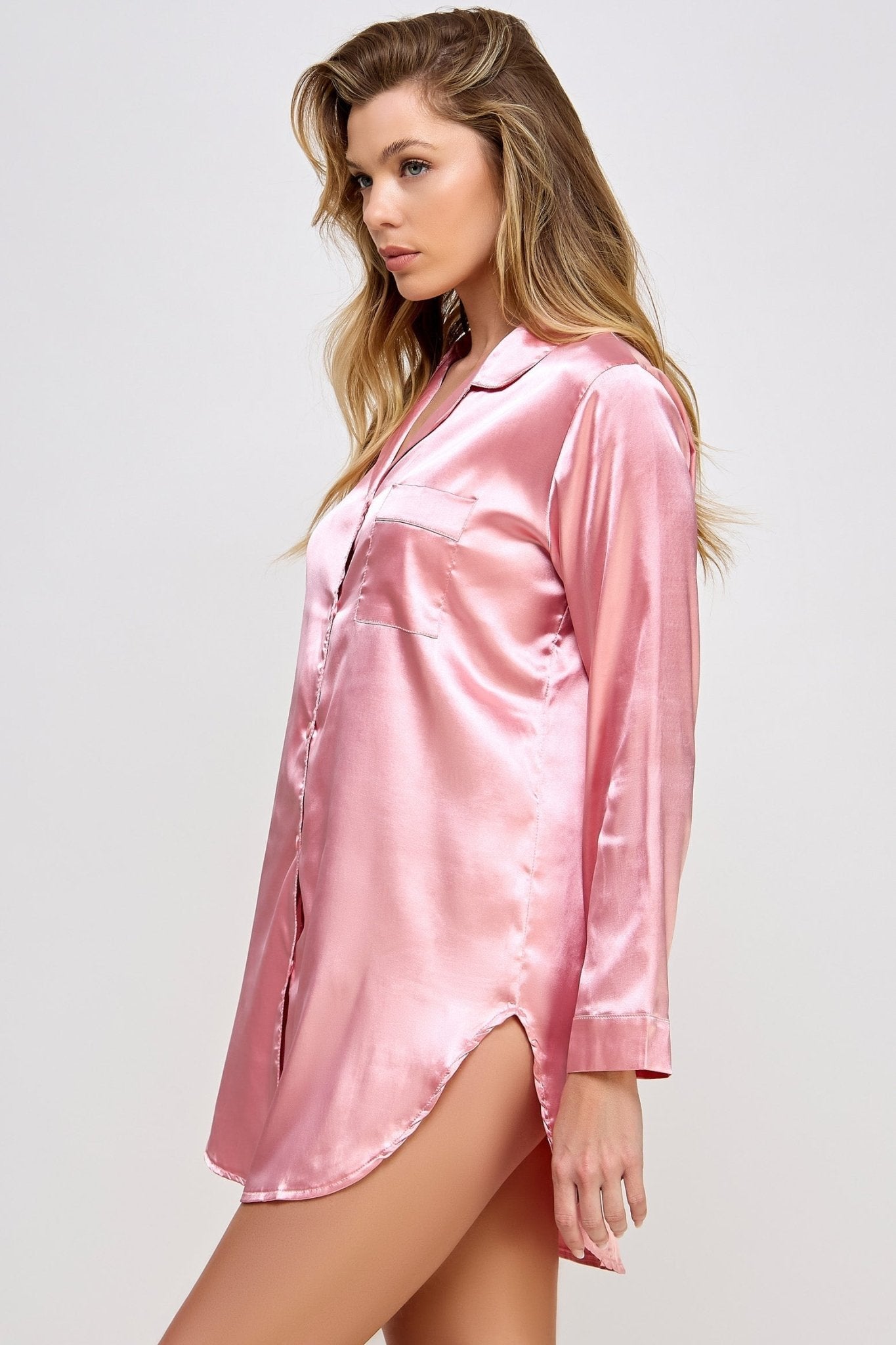 BeWicked Women's Kimberly Satin Sleepshirt BW1788 - Soft & Sexy Nightwear for Comfortable Sleep & Lounge Wear