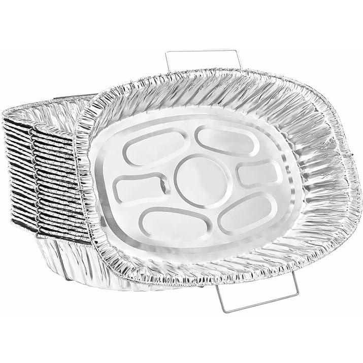 Nicole Fantini Heavy Duty Disposable Aluminum Foil Roasting Pan with Handle - 18.25