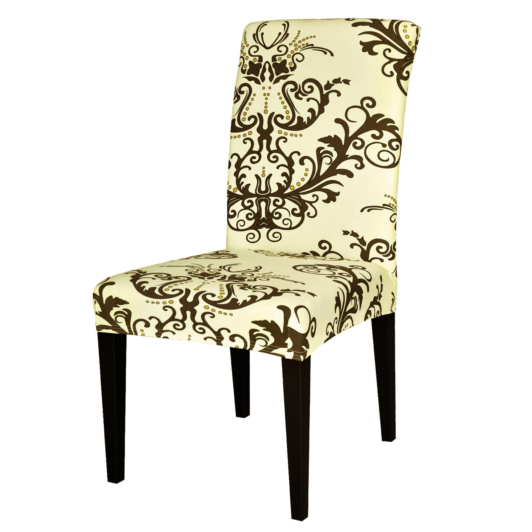 TIKAMI Printed Parsons Chair Covers Set of 2 - Coffee Pattern Dining Room Chair Protectors for Kitchen, Restaurant, Wedding, and Home Decor