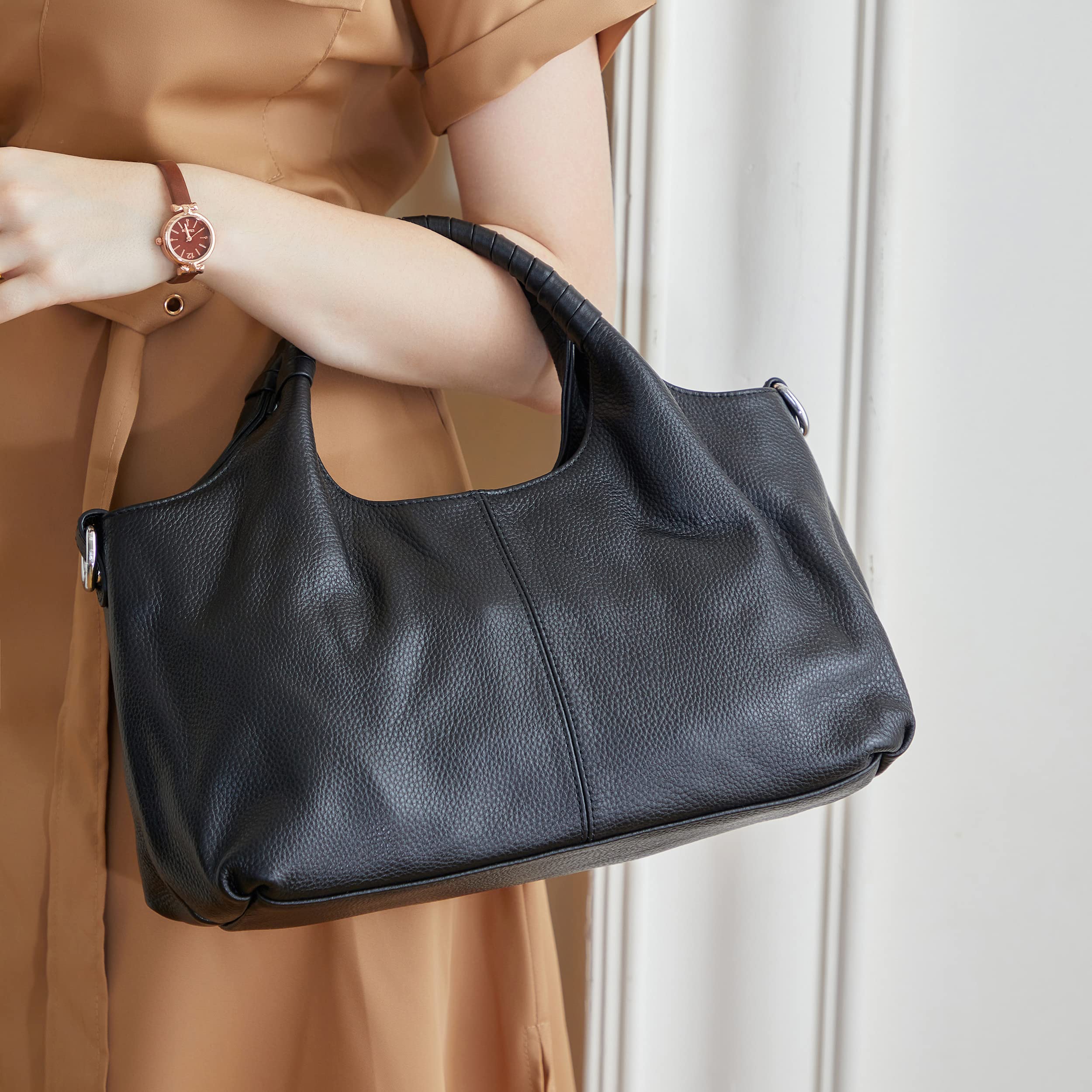 Genuine Leather Shoulder Bag for Women - Designer Crossbody Hobo Purse & Medium Tote Satchel Handbag | Perfect for Work, Travel & Everyday Use