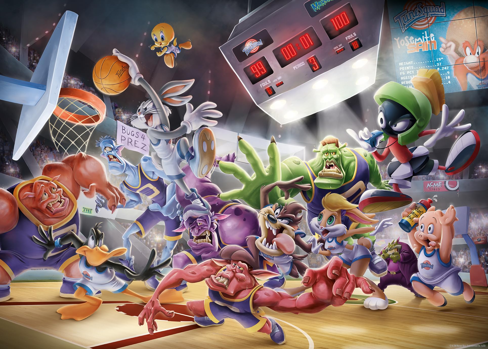 Ravensburger Space Jam 1000 Piece Puzzle for Adults & Kids - Premium Puzzle Glue for Framing - Fun Family Activity & Home Decor - Perfect for Movie Fans & Puzzle Enthusiasts