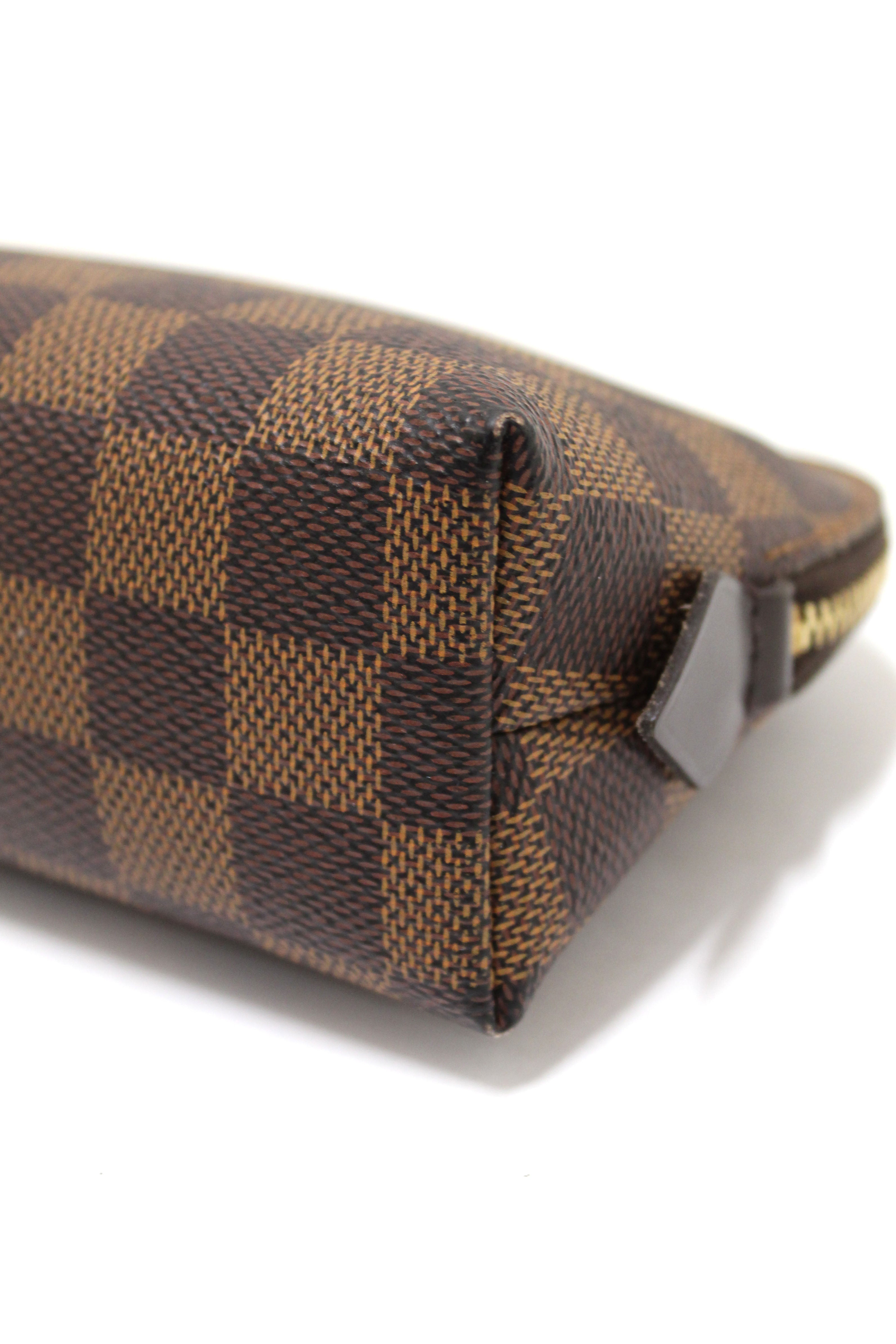 Authentic Louis Vuitton Damier Ebene Canvas Cosmetic Pouch - Luxury Makeup Bag for Women, Travel Organizer, Perfect Gift for Her | Ideal for Travel, Daily Use & Special Occasions